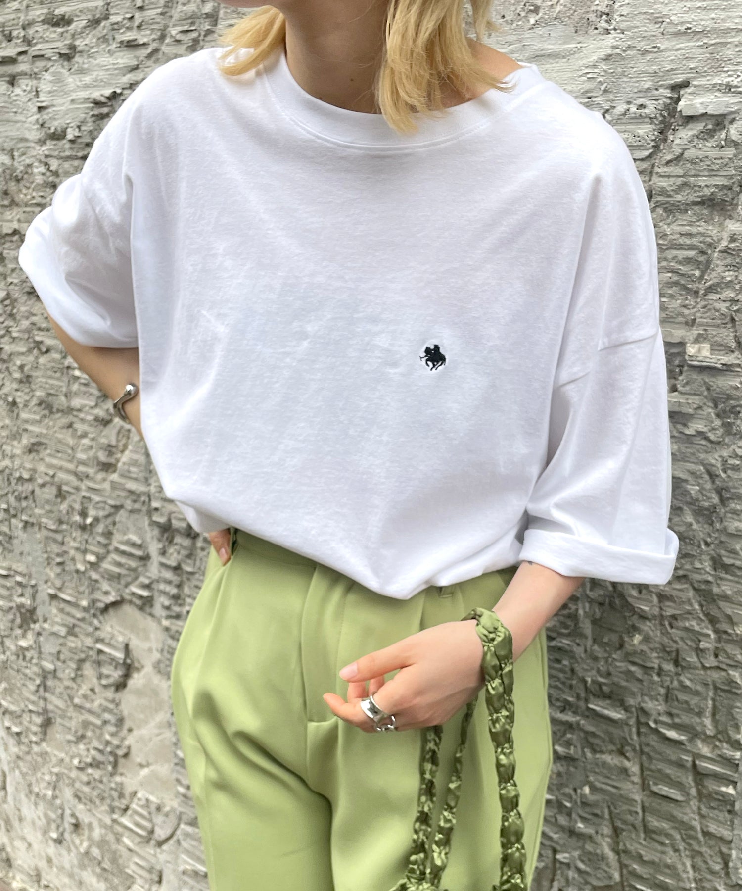 【POLO BCS】別注 ワンポイント刺繍 ベーシック  ビッグシルエット半袖Tシャツ
