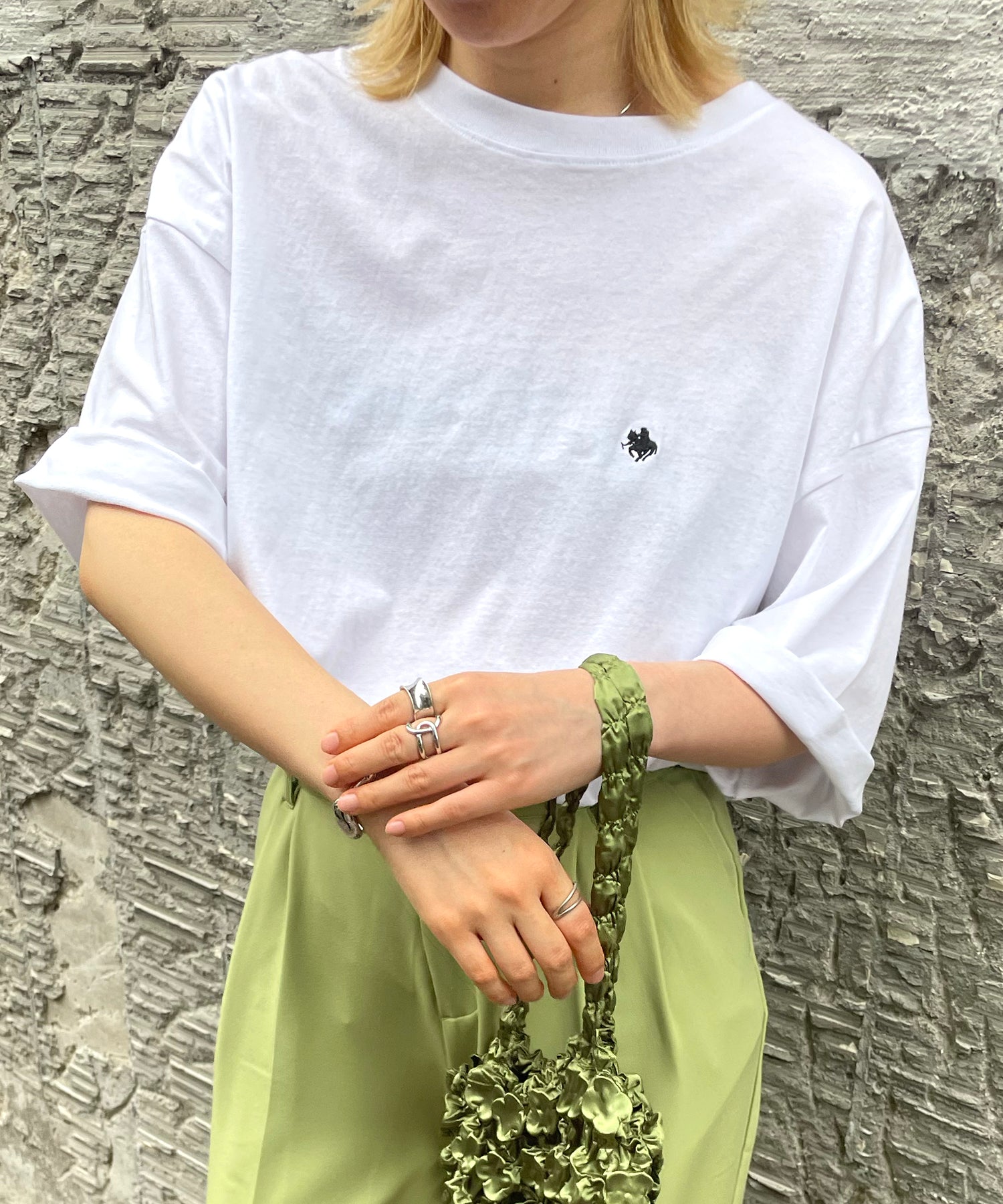 【POLO BCS】別注 ワンポイント刺繍 ベーシック  ビッグシルエット半袖Tシャツ