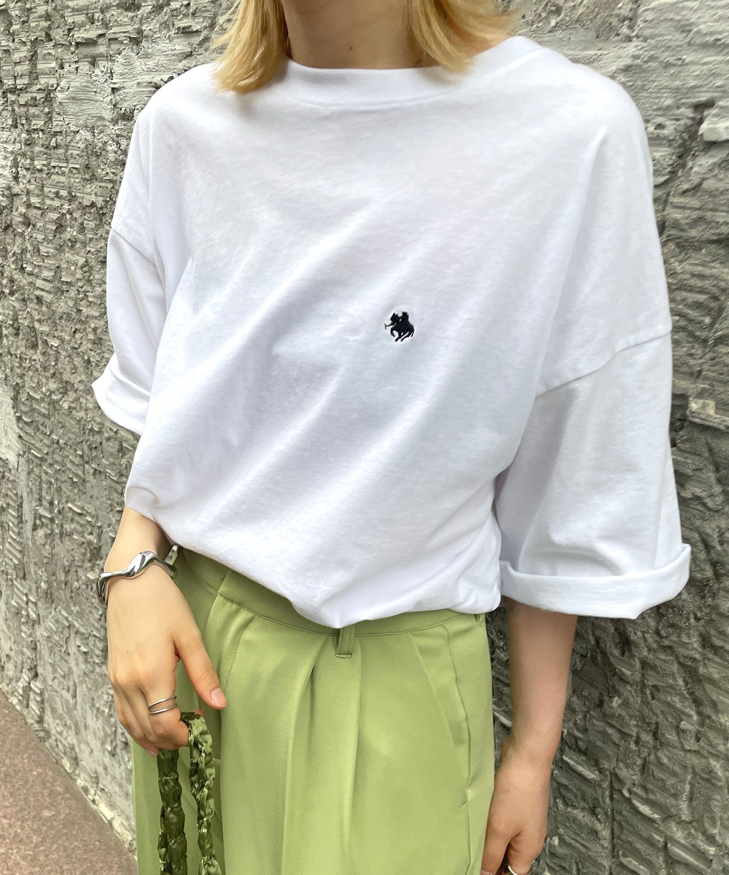 【POLO BCS】別注 ワンポイント刺繍 ベーシック  ビッグシルエット半袖Tシャツ