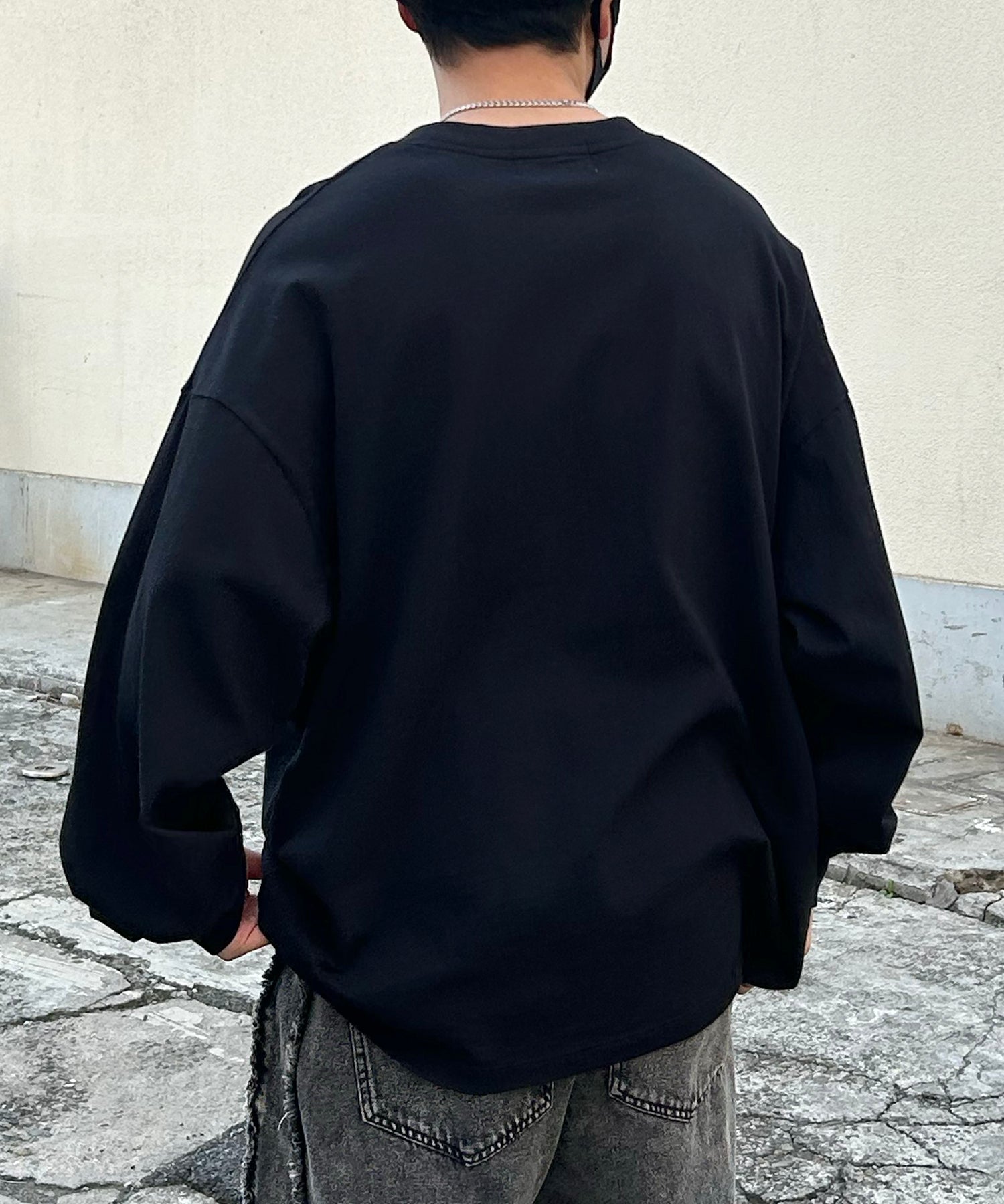 ヴィンテージライク レトロプリント ピグメント加工 ビッグシルエット バンドロンT