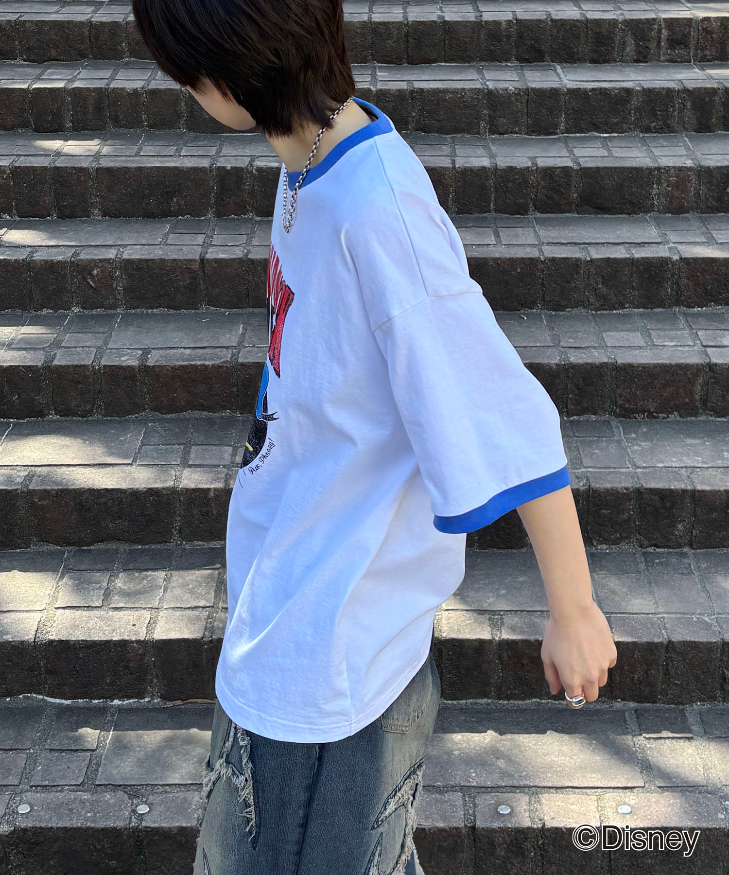 25SS Disney ヴィンテージライクプリント ドナルド リンガー半袖Tシャツ