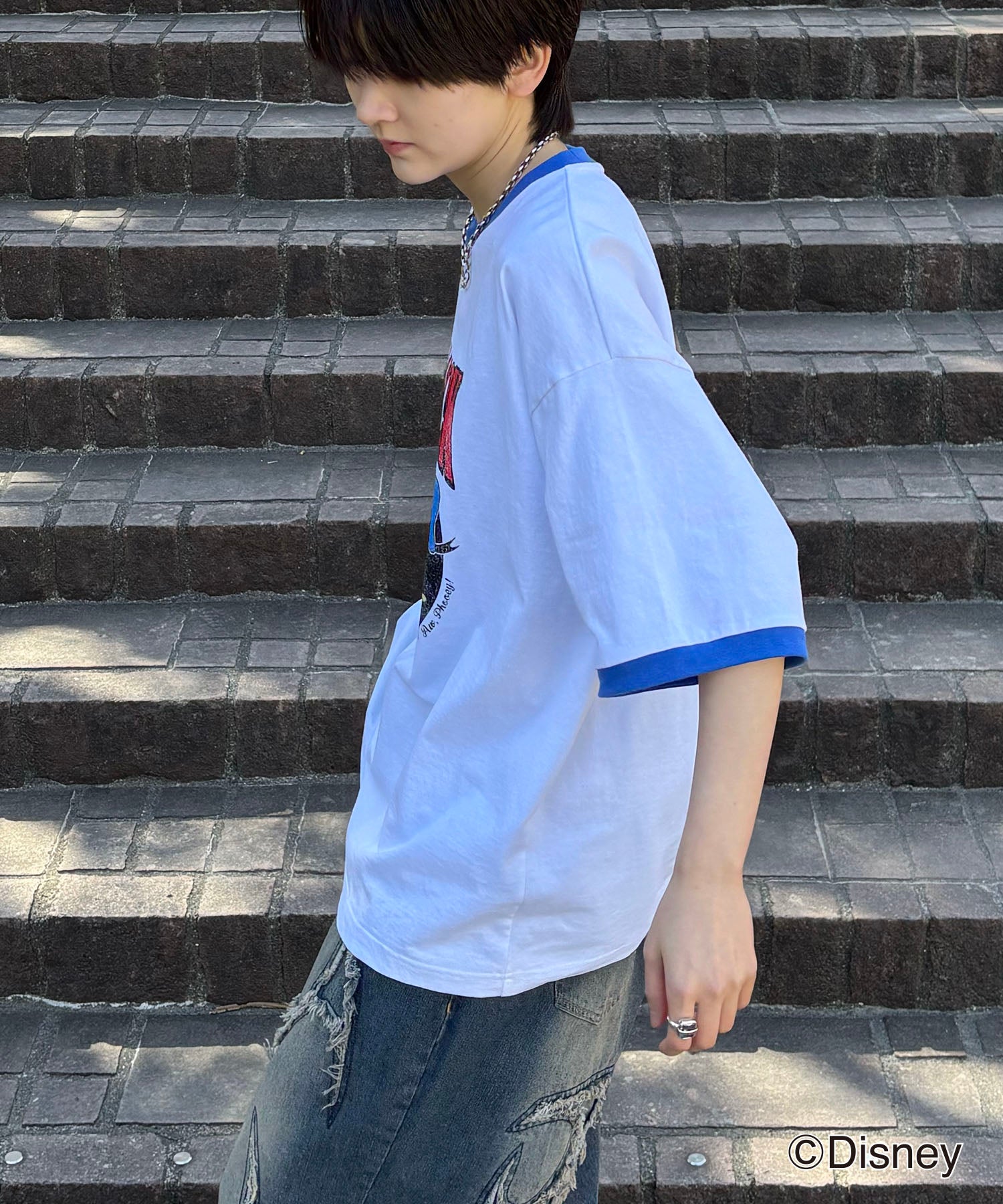 25SS Disney ヴィンテージライクプリント ドナルド リンガー半袖Tシャツ