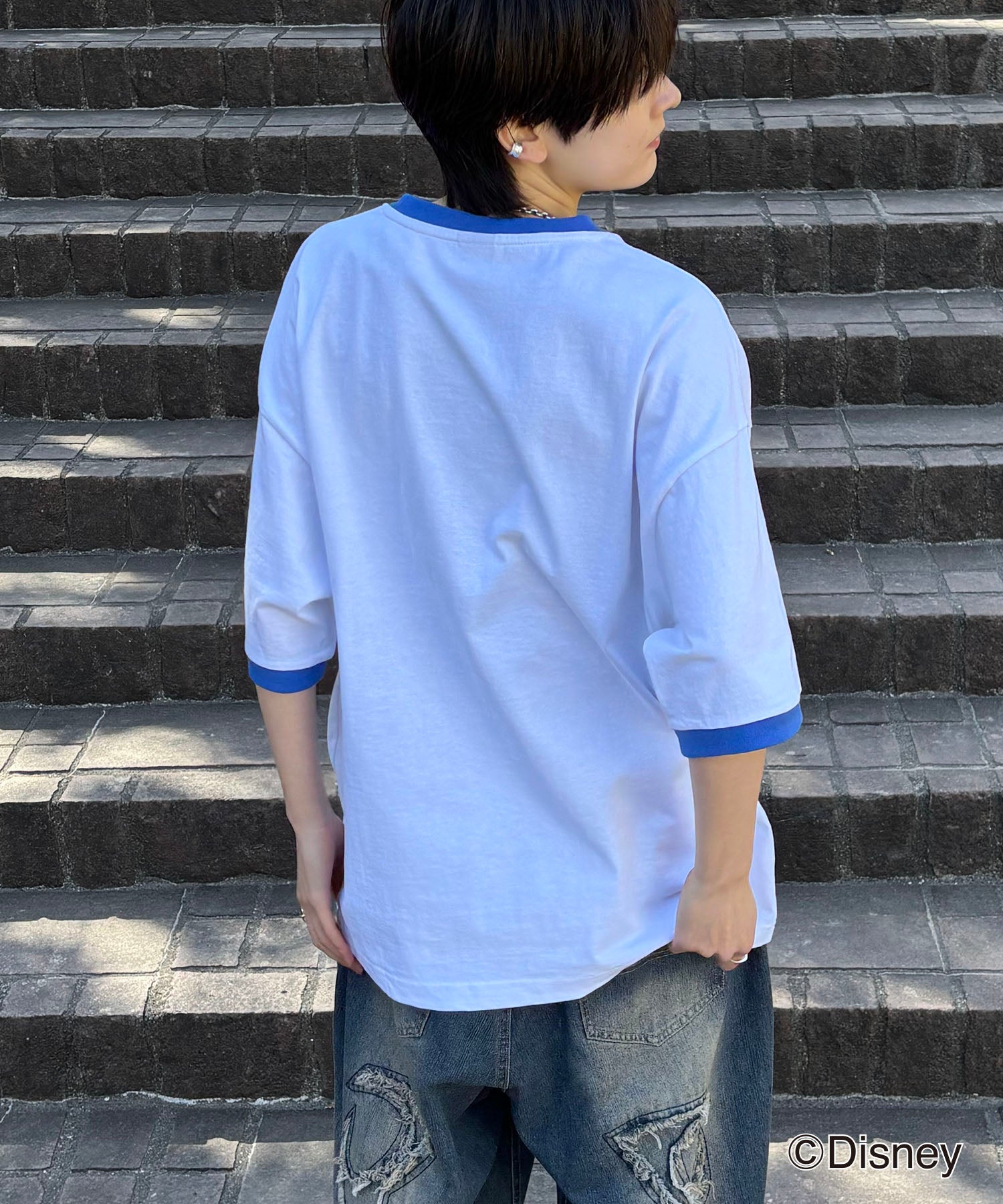 25SS Disney ヴィンテージライクプリント ドナルド リンガー半袖Tシャツ