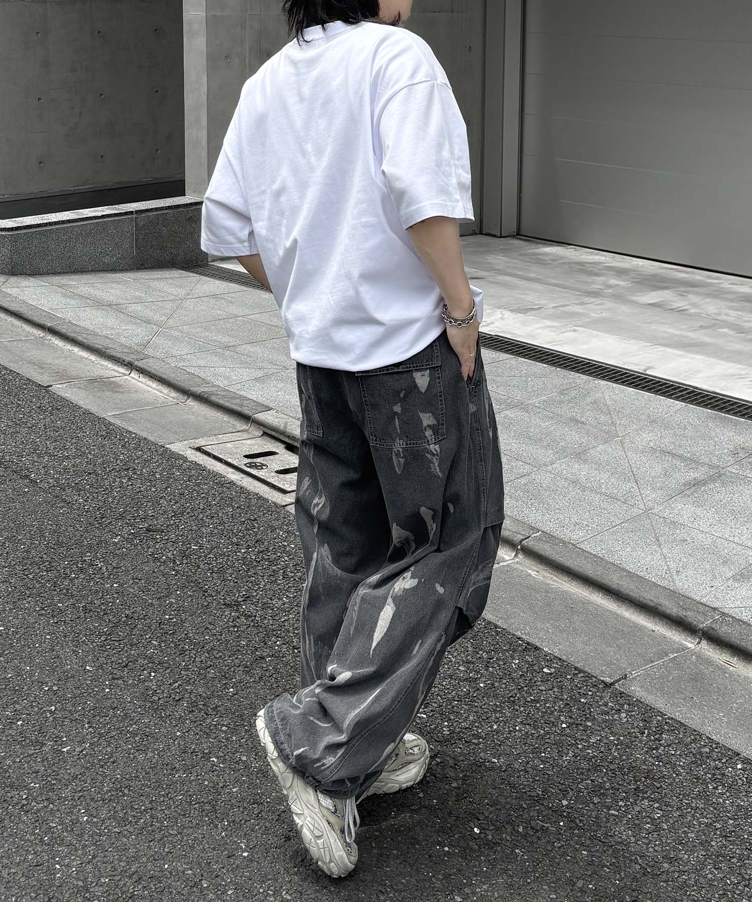 25SS プレーティング 裾ドローコード 半袖Tシャツ