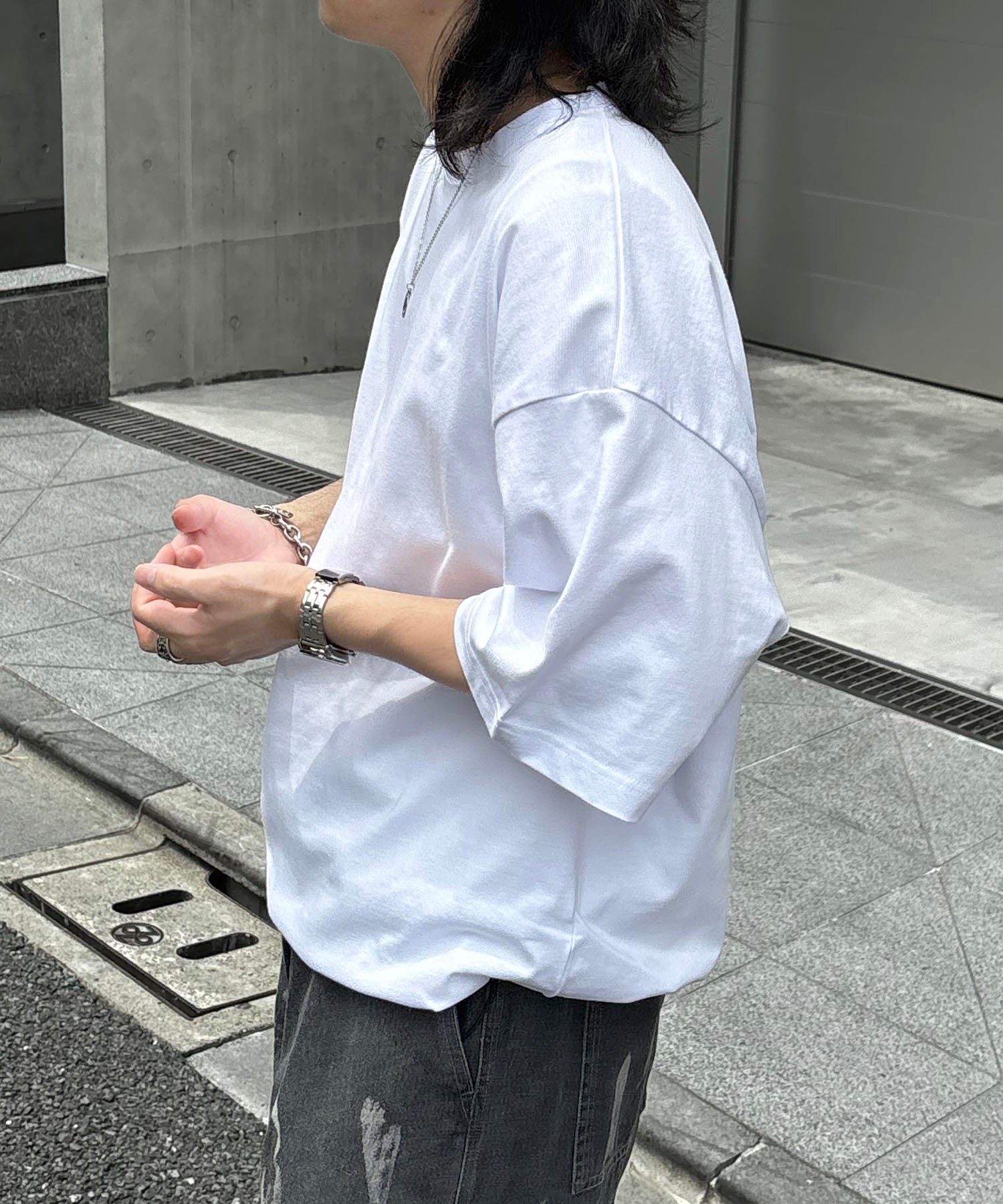 25SS プレーティング 裾ドローコード 半袖Tシャツ