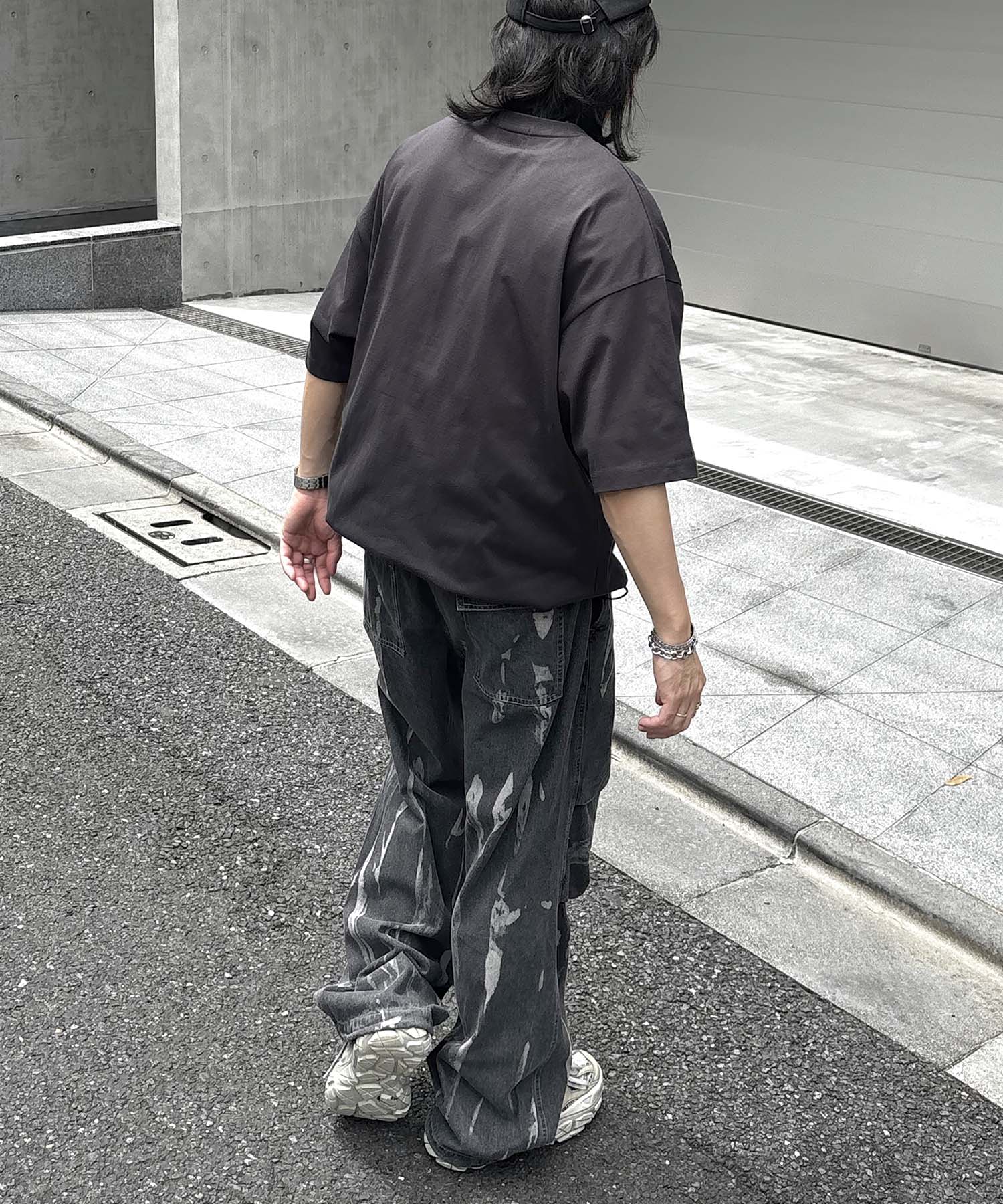 25SS プレーティング 裾ドローコード 半袖Tシャツ