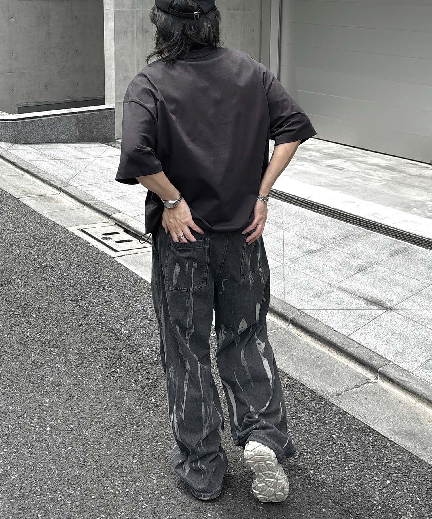 25SS プレーティング 裾ドローコード 半袖Tシャツ