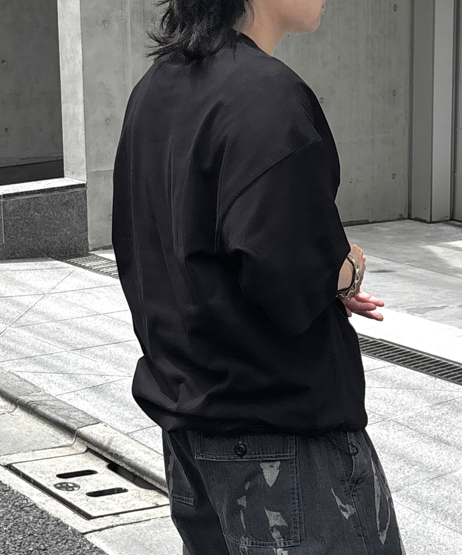 25SS プレーティング 裾ドローコード 半袖Tシャツ