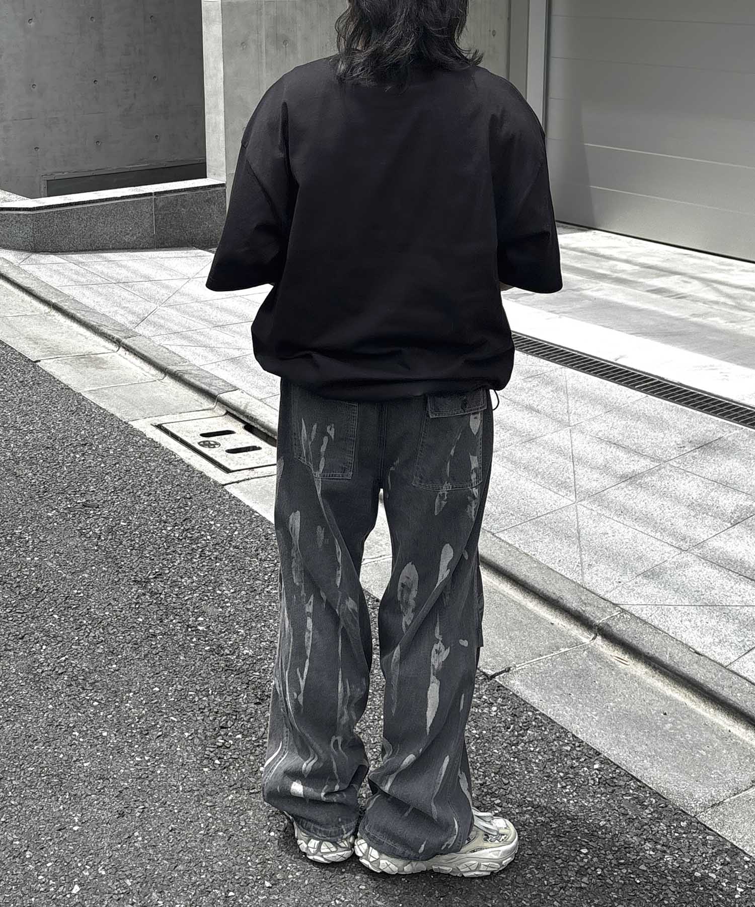 25SS プレーティング 裾ドローコード 半袖Tシャツ