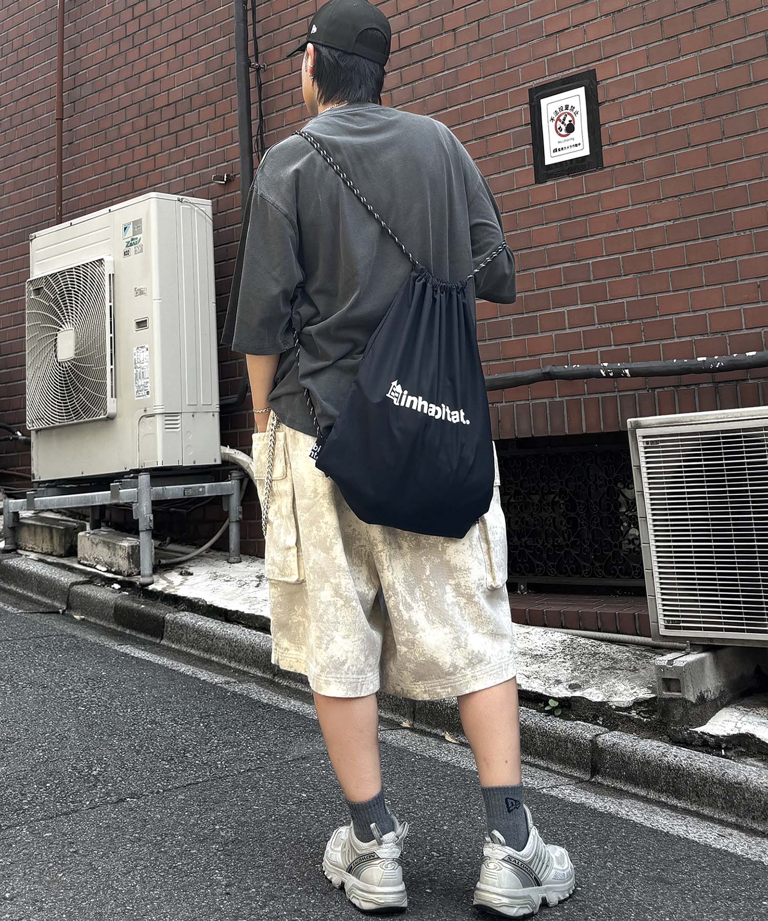 25SS【INHABITANT】ワンポイント ブランドロゴプリント ベーシック ナップザック