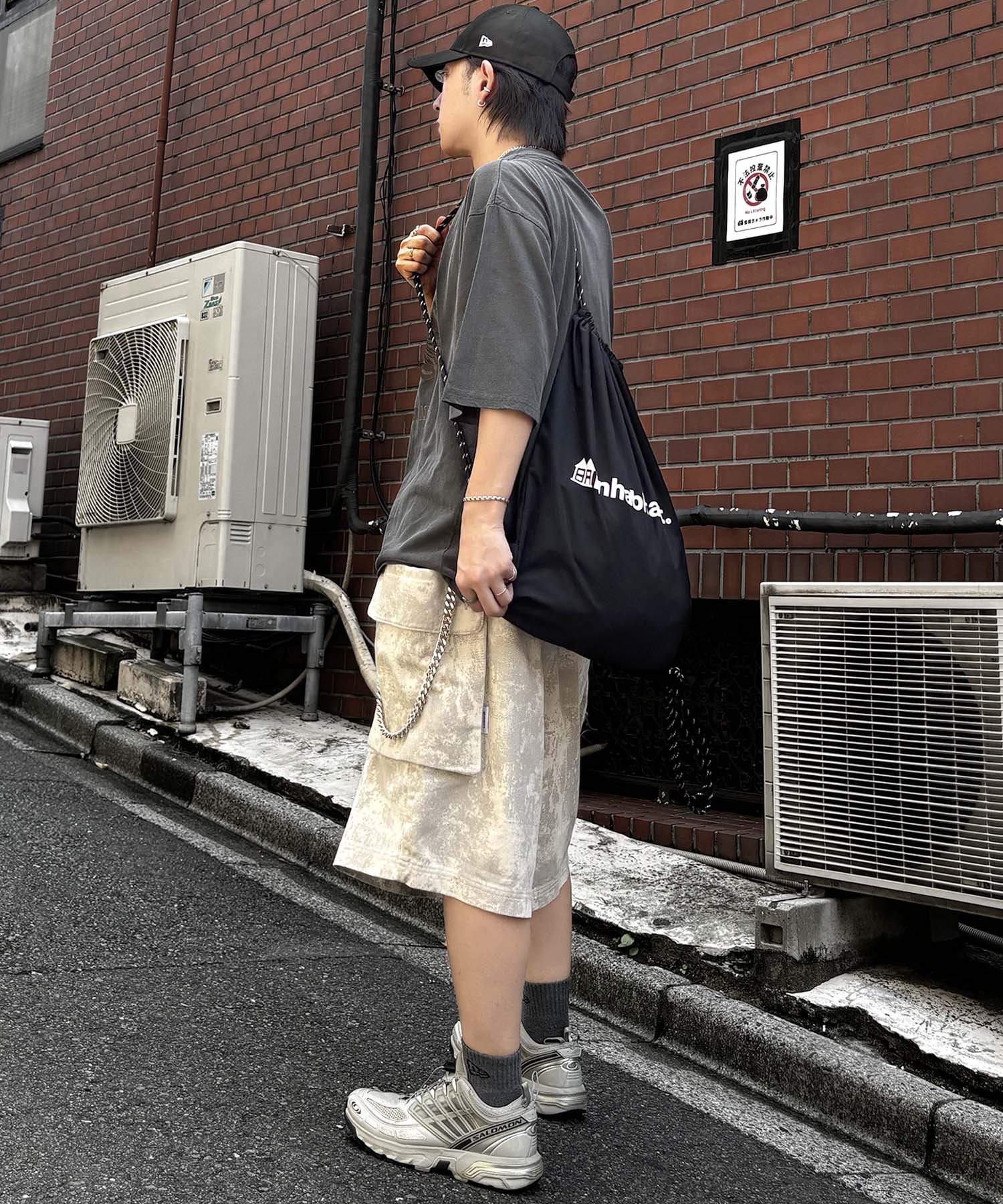 25SS【INHABITANT】ワンポイント ブランドロゴプリント ベーシック ナップザック