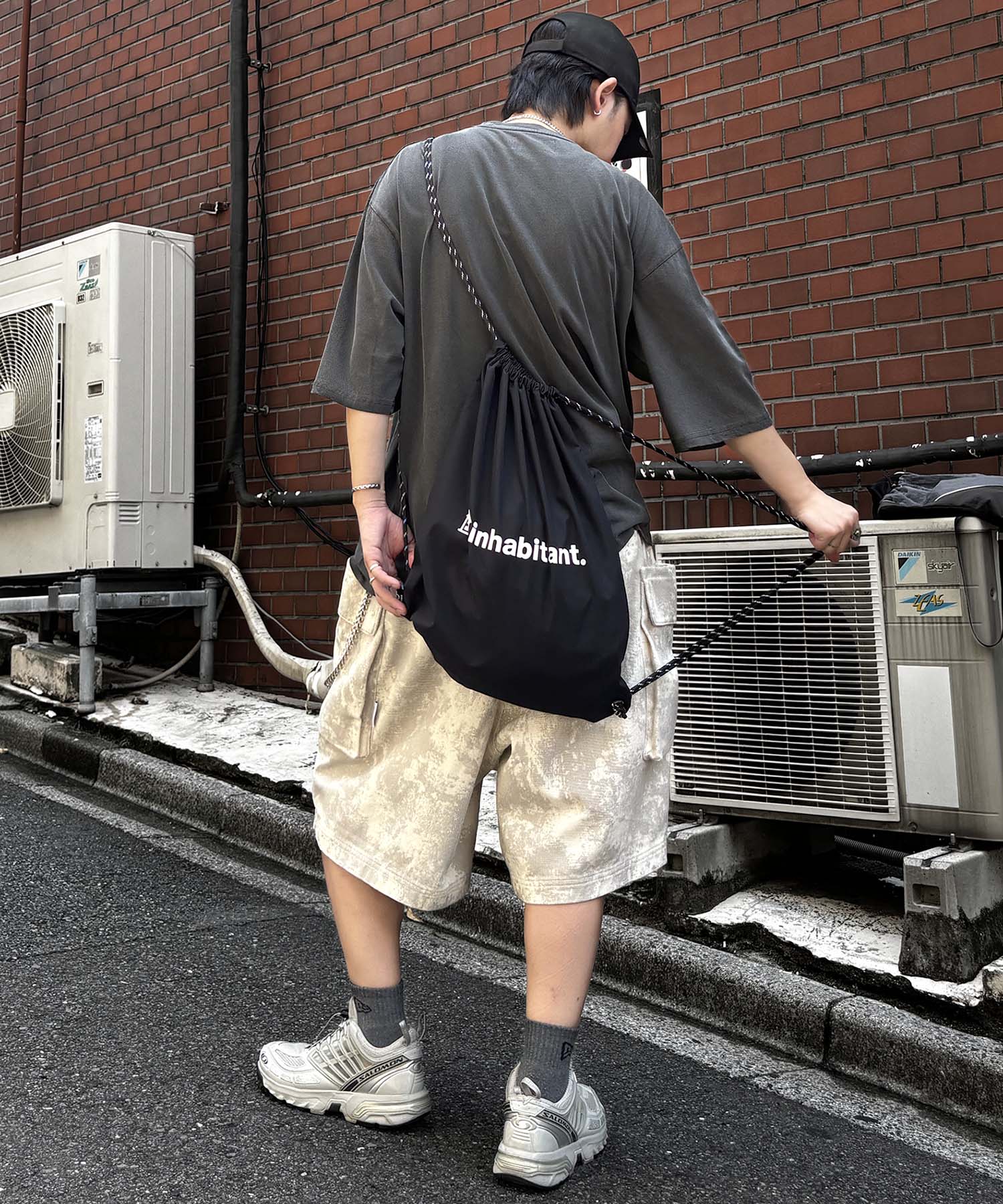 25SS【INHABITANT】ワンポイント ブランドロゴプリント ベーシック ナップザック