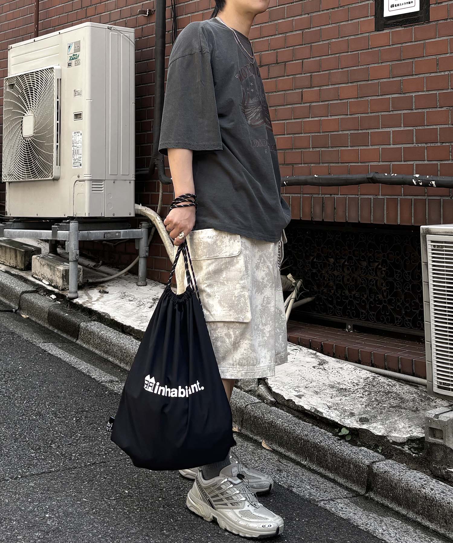 25SS【INHABITANT】ワンポイント ブランドロゴプリント ベーシック ナップザック