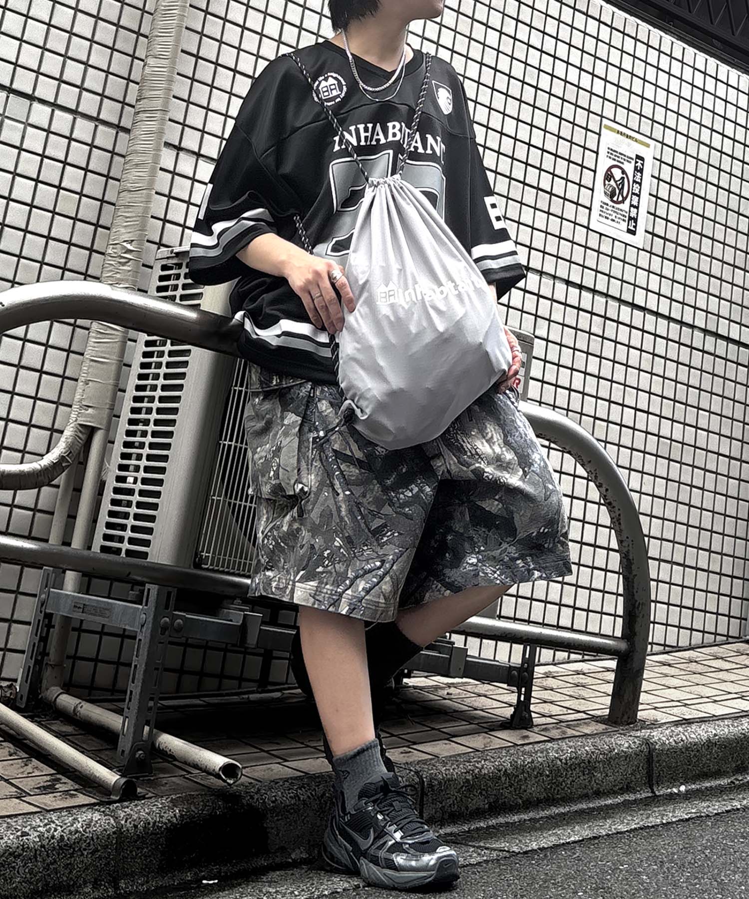 25SS【INHABITANT】ワンポイント ブランドロゴプリント ベーシック ナップザック