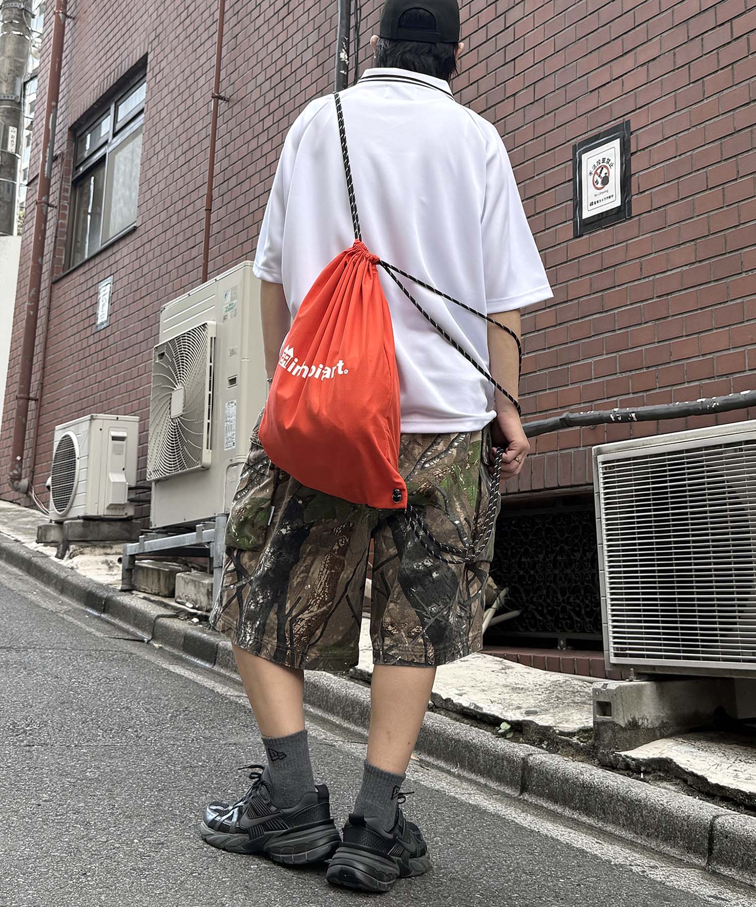25SS【INHABITANT】ワンポイント ブランドロゴプリント ベーシック ナップザック