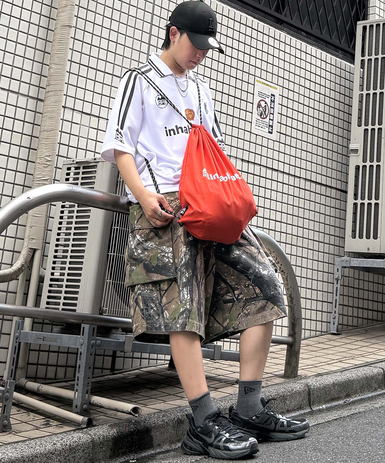 25SS【INHABITANT】ワンポイント ブランドロゴプリント ベーシック ナップザック