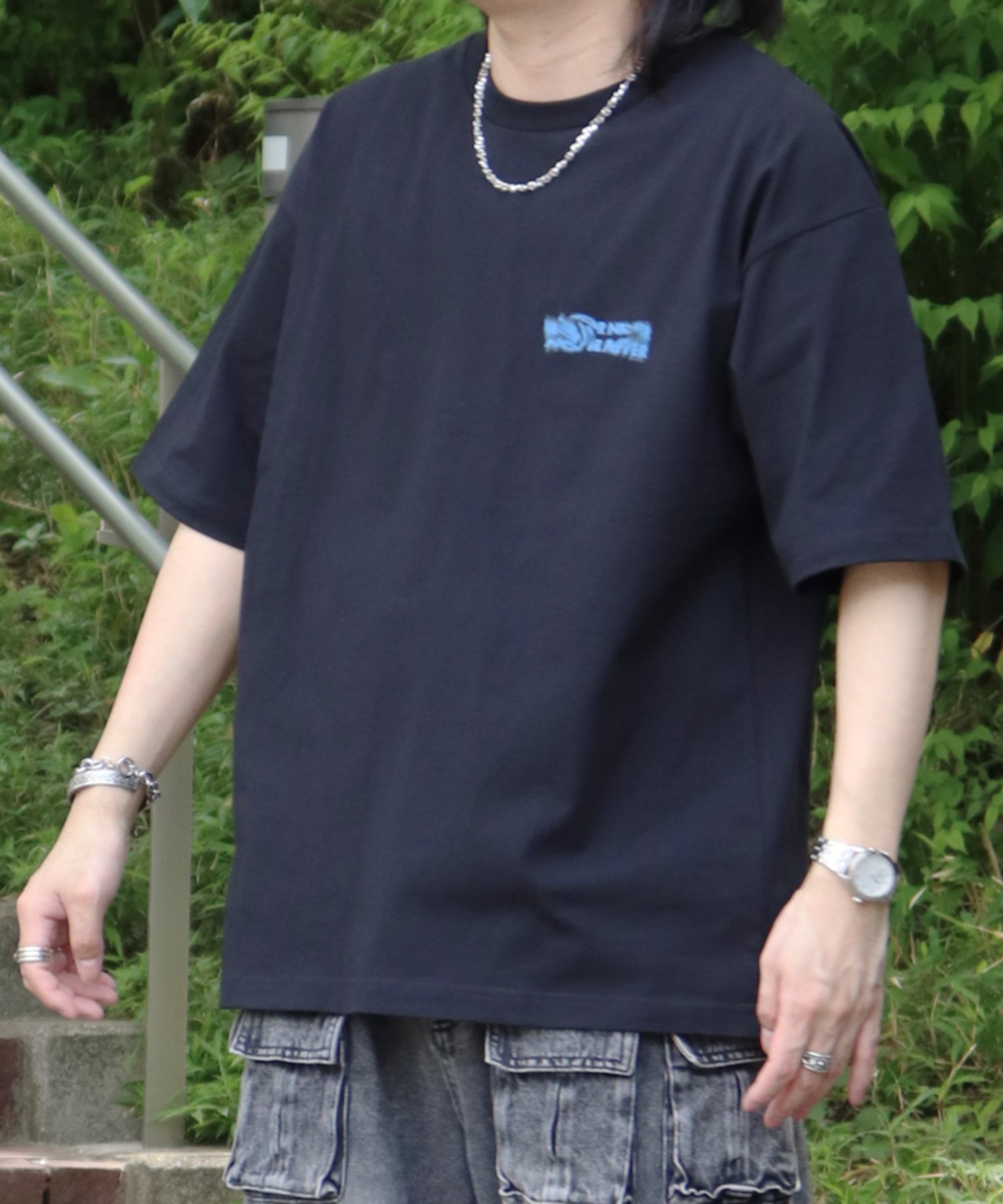 25SS 韓国風バックプリント ビッグシルエット バックプリント 半袖Tシャツ ワンポイント