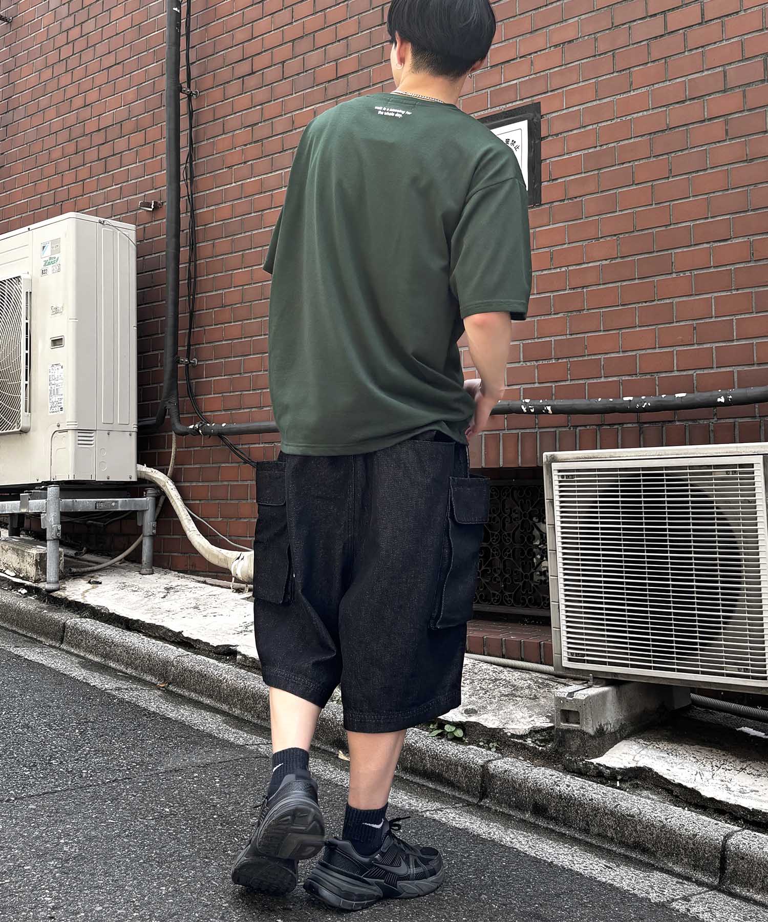 25SS 新柄追加 ワンポイント刺繍ロゴ ヒゲオジ / デイリーウォーキング ビッグシルエット半袖Tシャツ