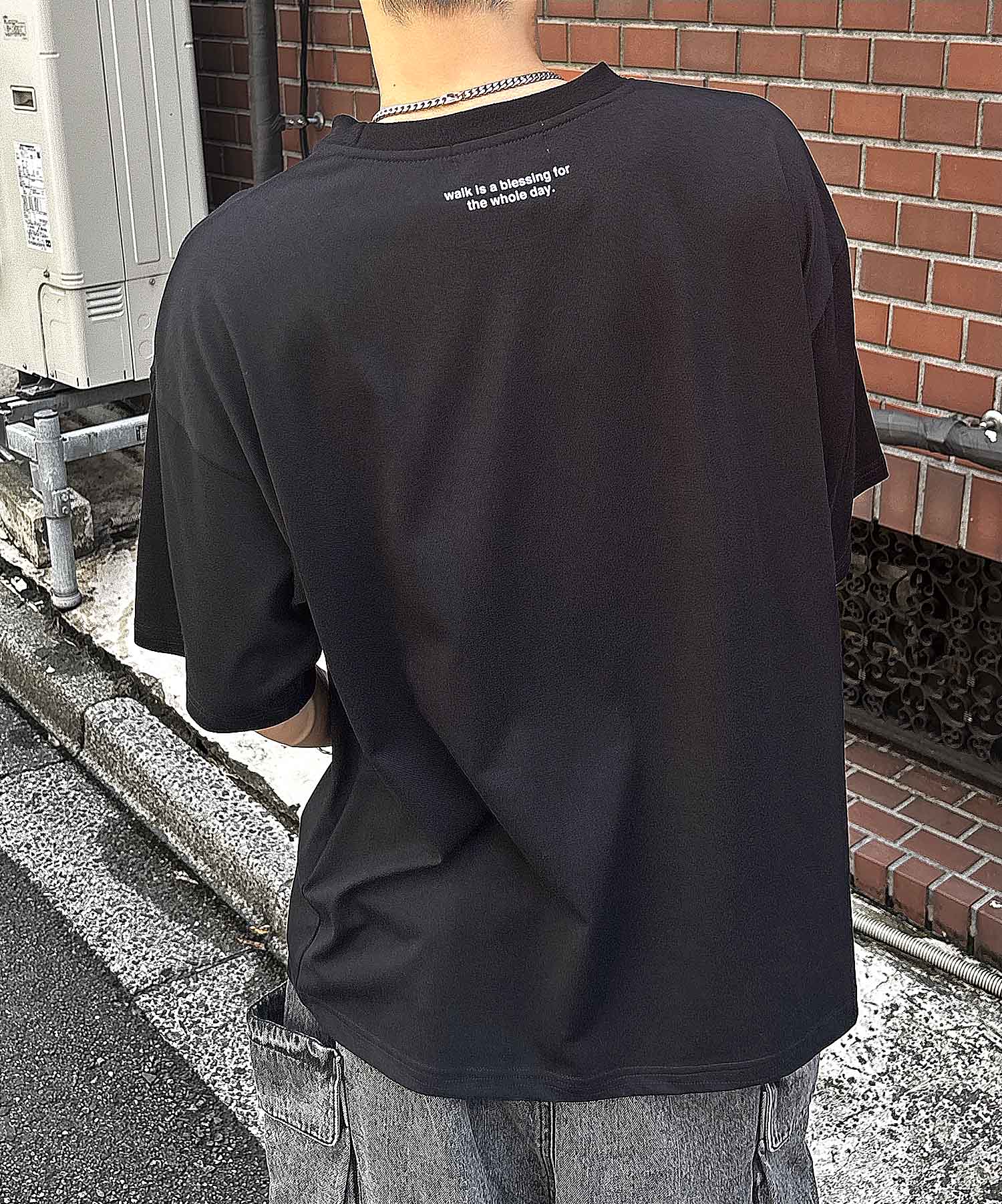 25SS 新柄追加 ワンポイント刺繍ロゴ ヒゲオジ / デイリーウォーキング ビッグシルエット半袖Tシャツ