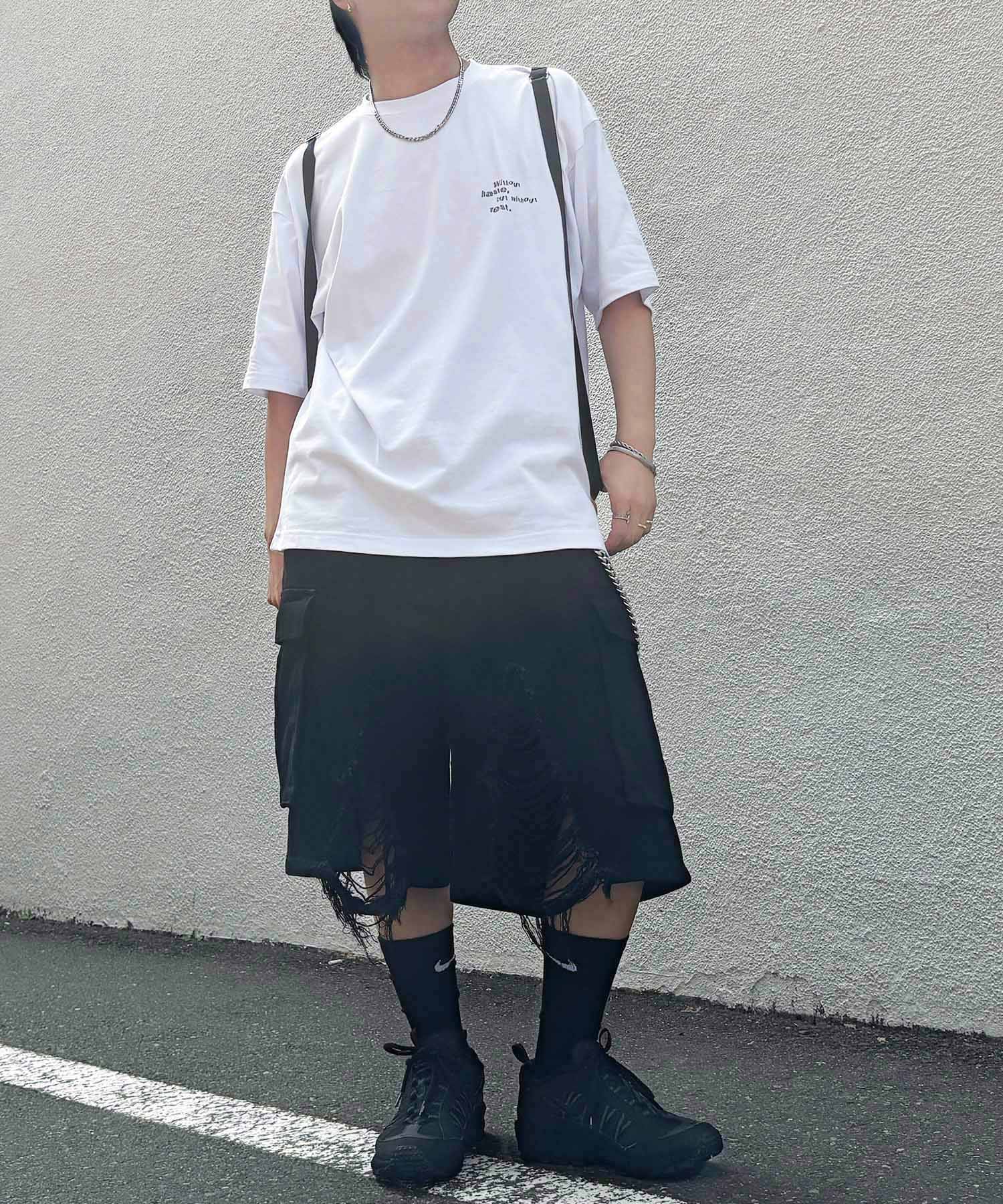 25SS ビッグシルエット プレーティング グラフィック プリント 半袖Tシャツ