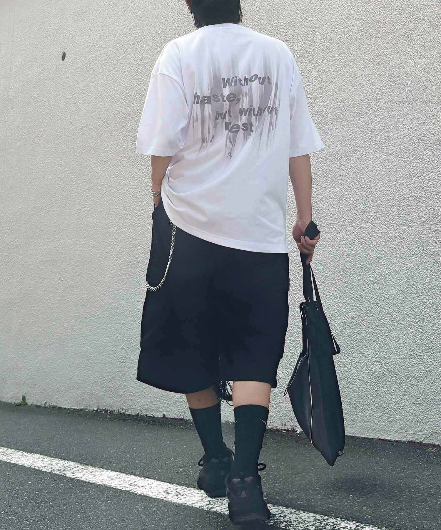 25SS ビッグシルエット プレーティング グラフィック プリント 半袖Tシャツ