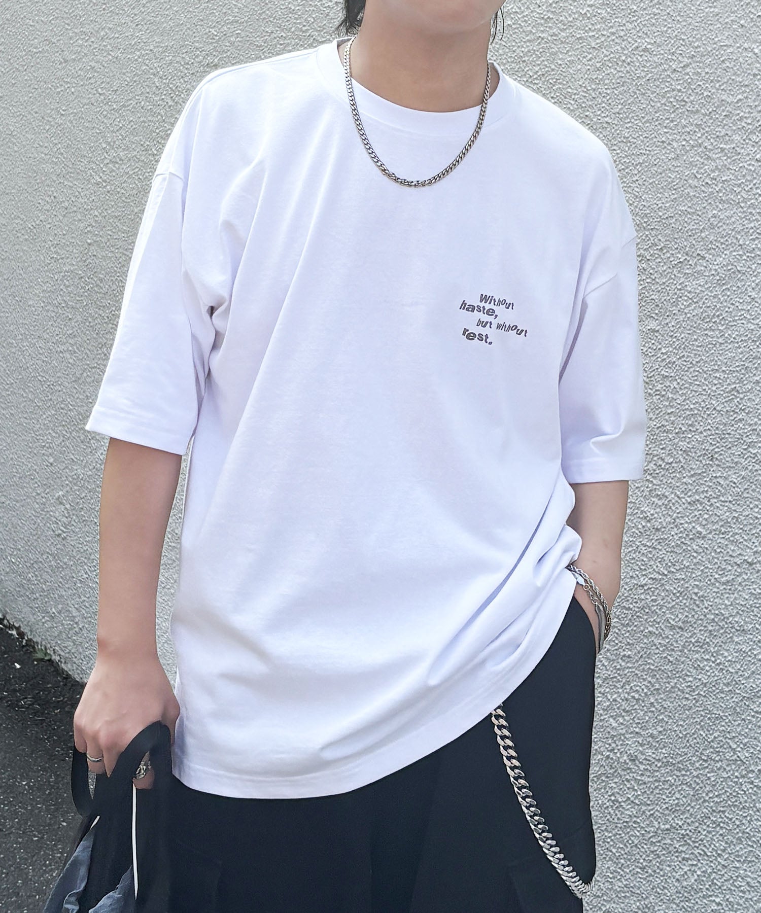 25SS ビッグシルエット プレーティング グラフィック プリント 半袖Tシャツ