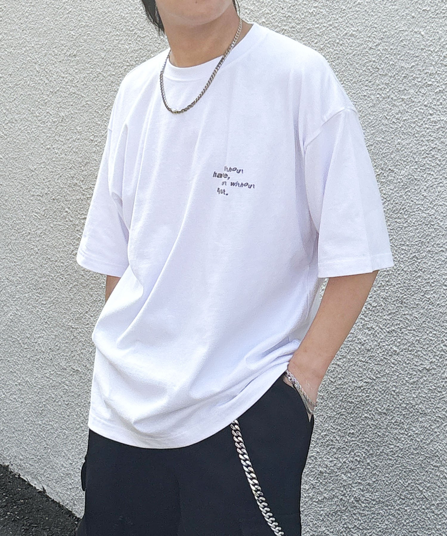 25SS ビッグシルエット プレーティング グラフィック プリント 半袖Tシャツ