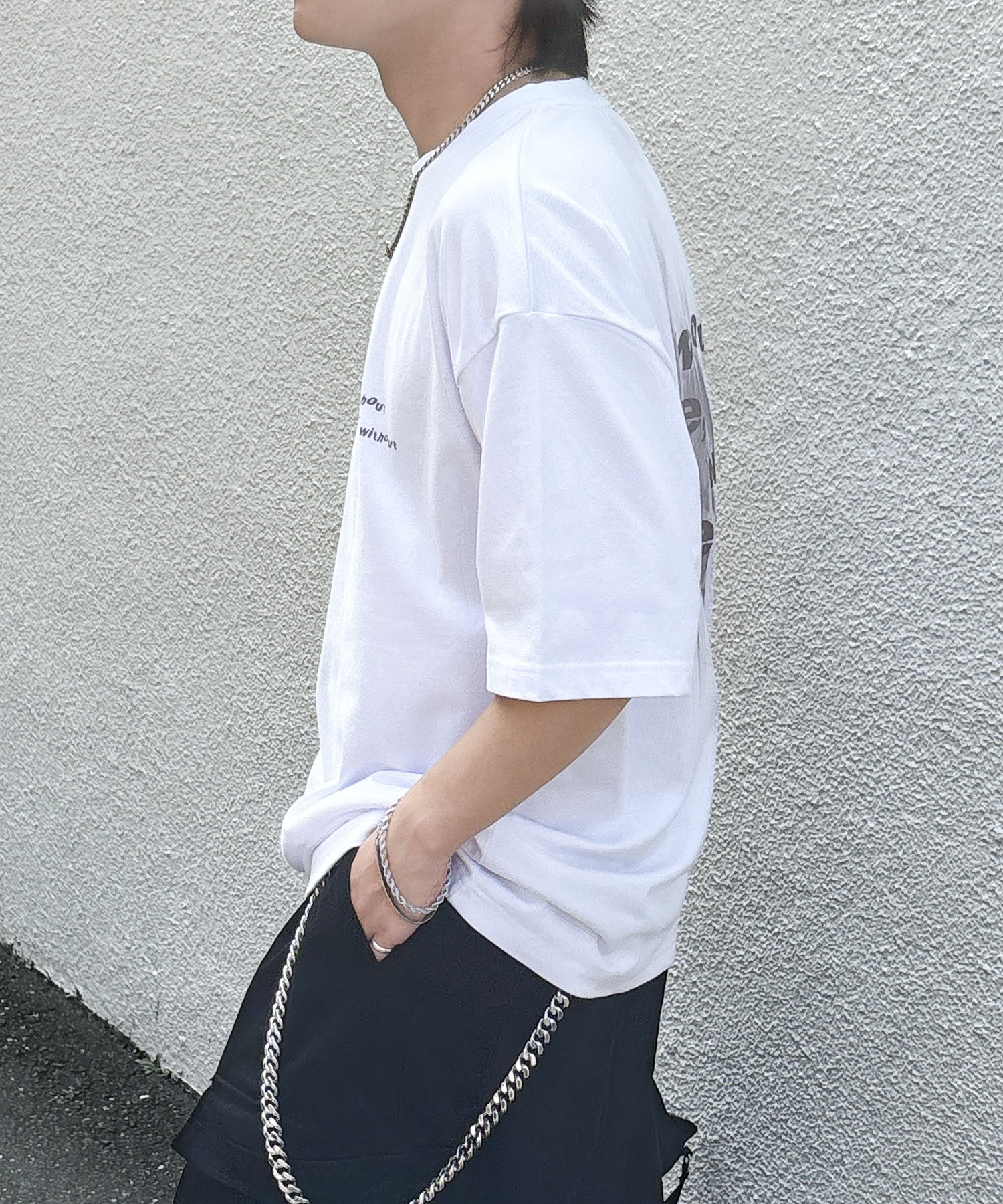 25SS ビッグシルエット プレーティング グラフィック プリント 半袖Tシャツ