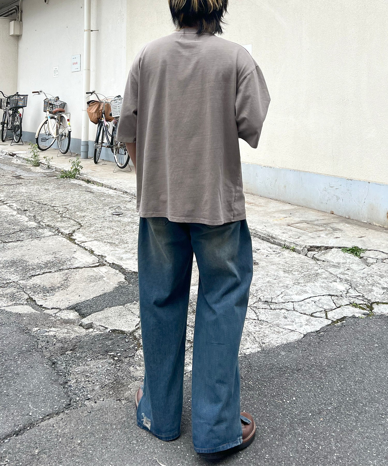 ヴィンテージライク ピグメント加工 アメカジ風 レトロプリント ロックTシャツ