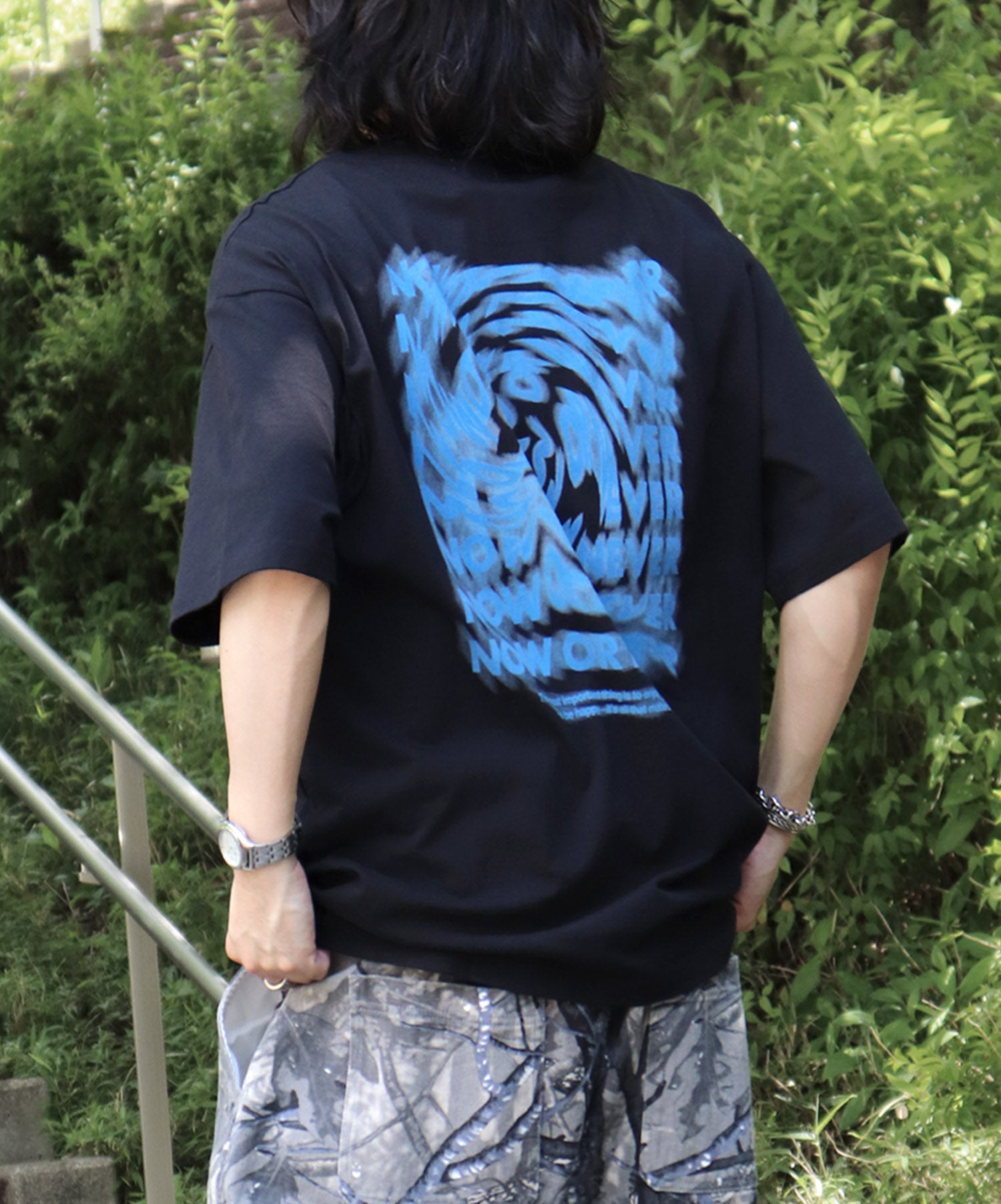 25SS 韓国風バックプリント ビッグシルエット バックプリント 半袖Tシャツ ワンポイント