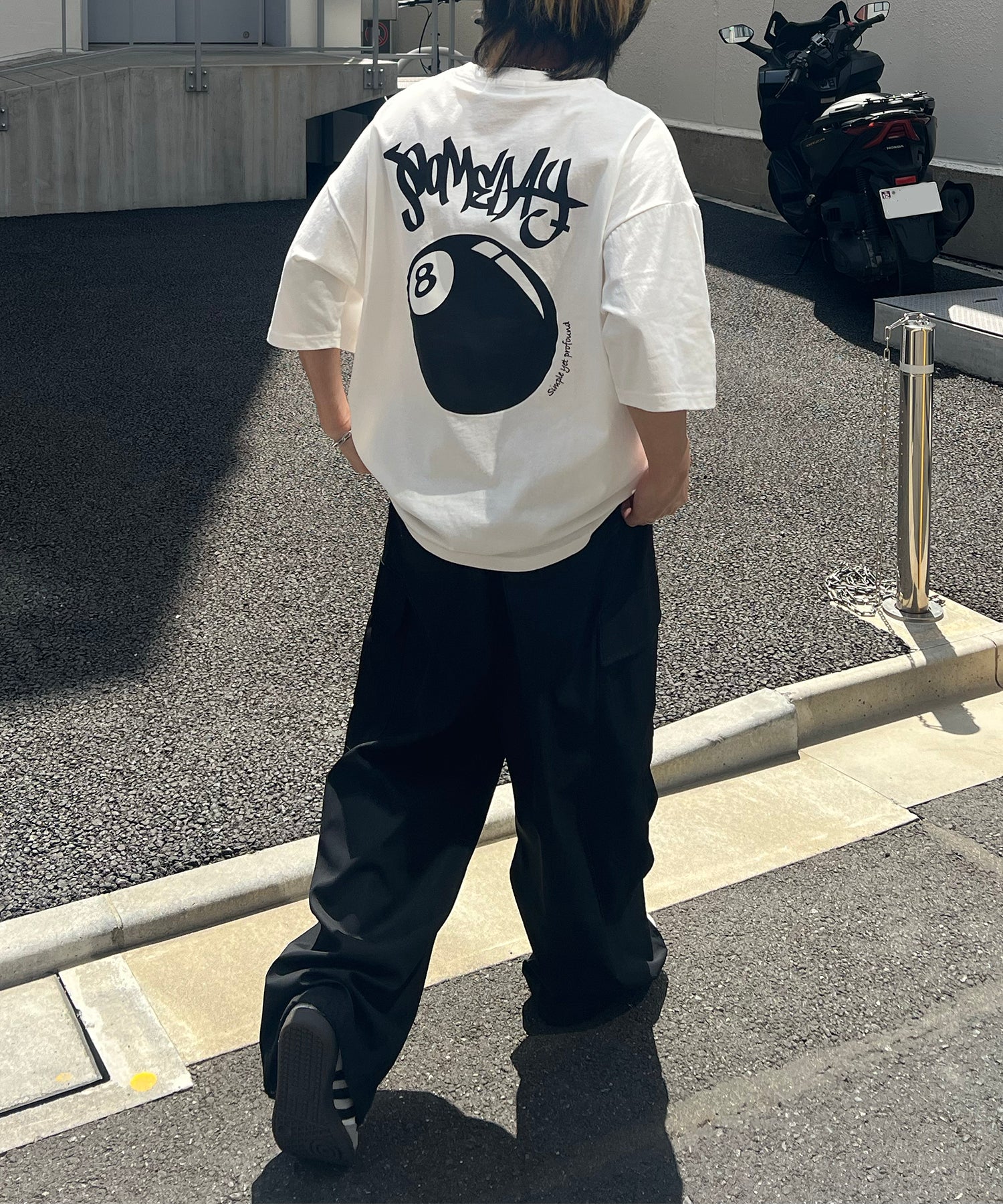 25SS 8ボール / ダイス / クラウン バックプリント ワンポイント ビッグシルエットTシャツ