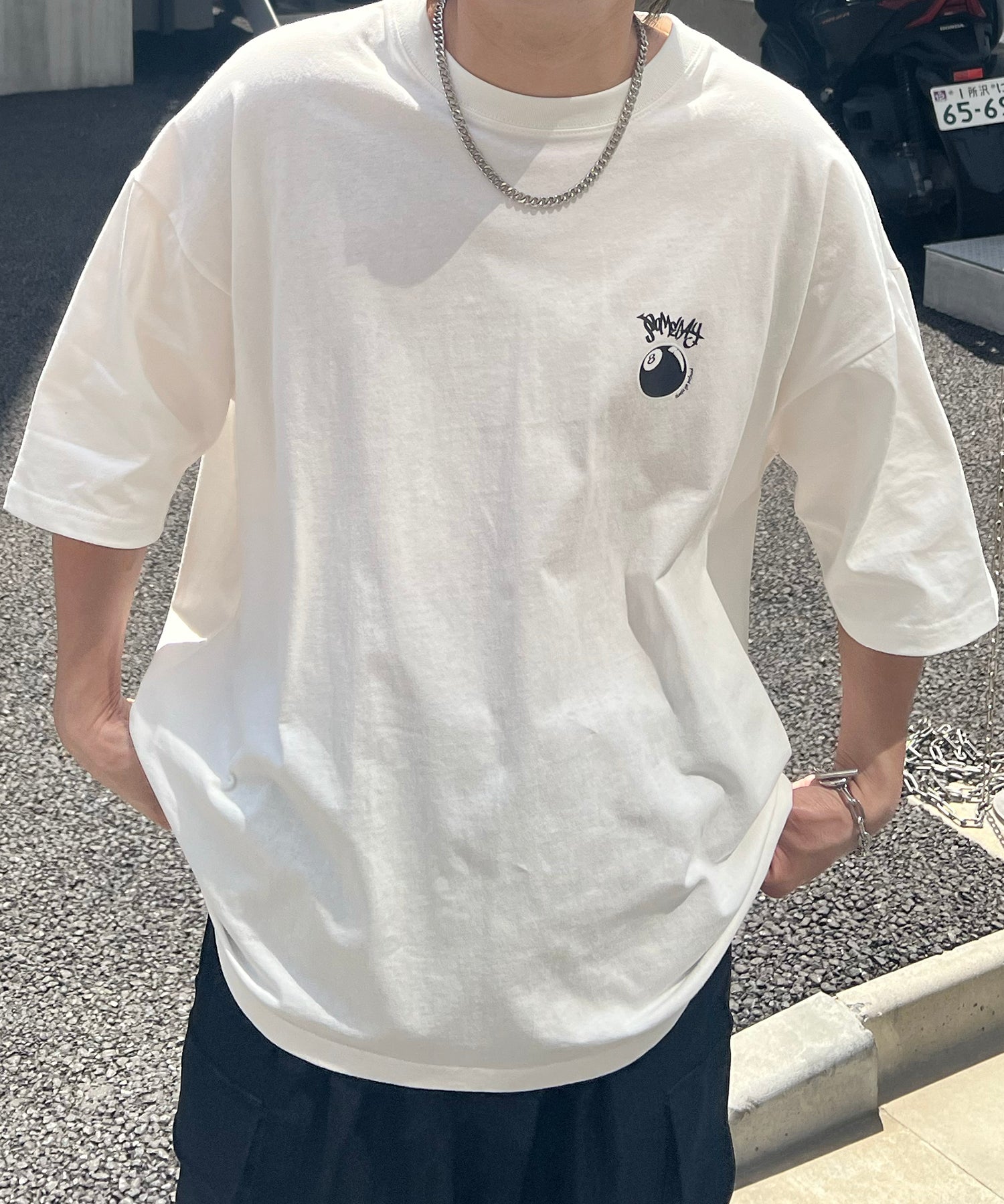 25SS 8ボール / ダイス / クラウン バックプリント ワンポイント ビッグシルエットTシャツ