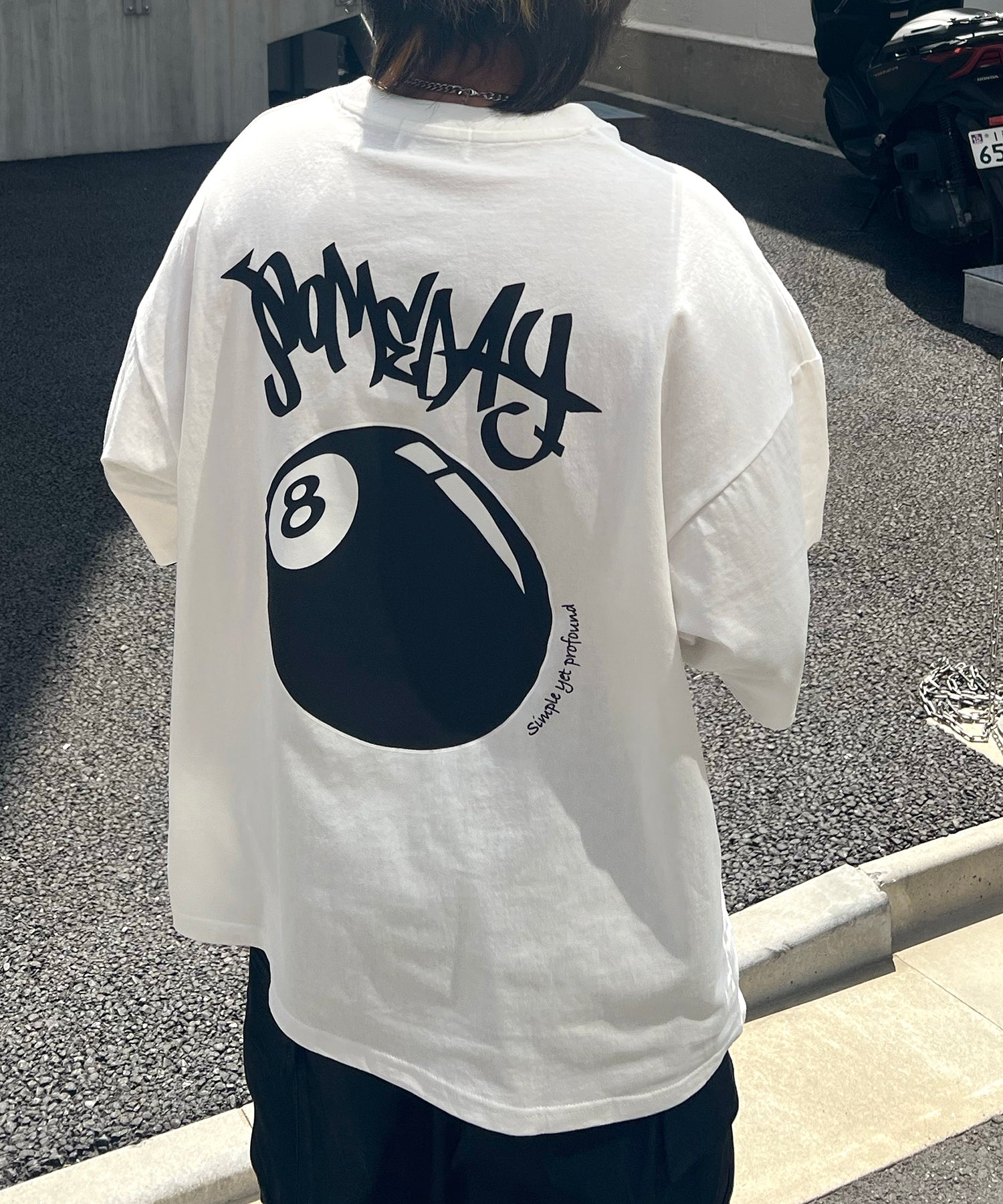 25SS 8ボール / ダイス / クラウン バックプリント ワンポイント ビッグシルエットTシャツ