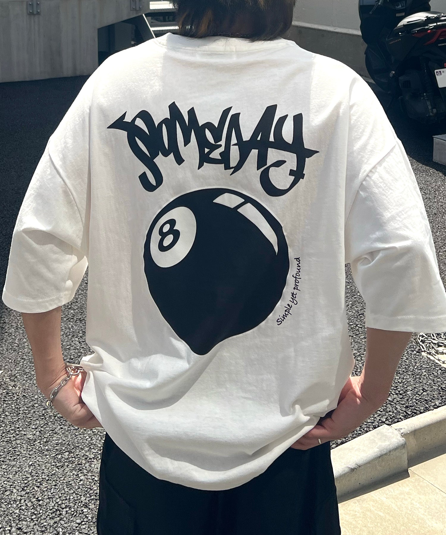 25SS 8ボール / ダイス / クラウン バックプリント ワンポイント ビッグシルエットTシャツ