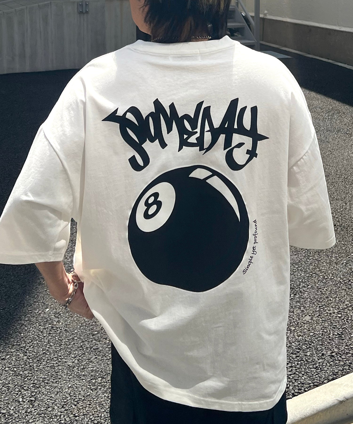 25SS 8ボール / ダイス / クラウン バックプリント ワンポイント ビッグシルエットTシャツ