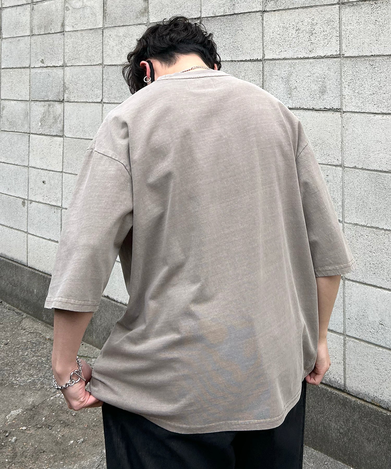 ヴィンテージライク ピグメント加工 アメカジ風 レトロプリント ロックTシャツ カットソー