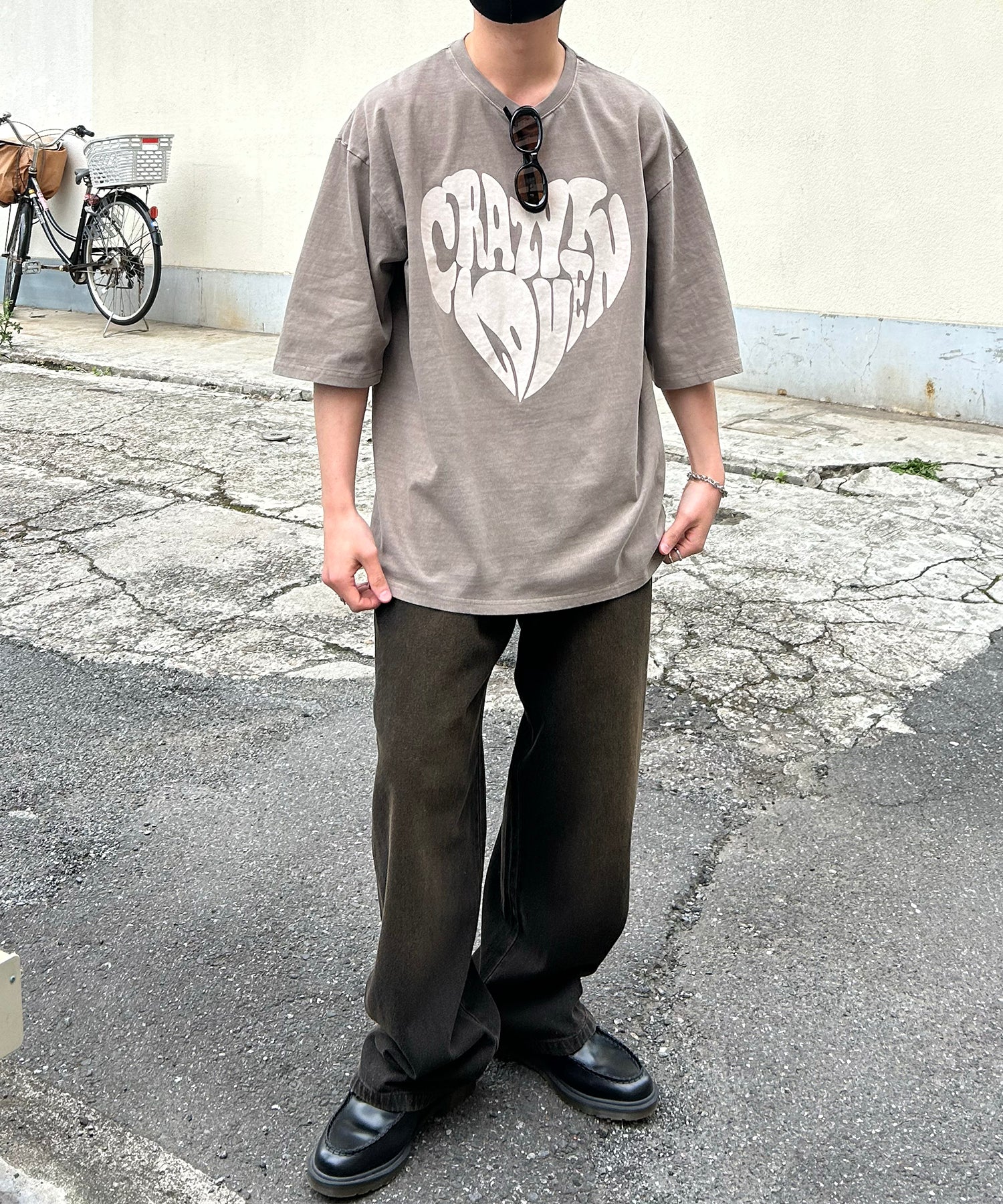ヴィンテージライク ピグメント加工 アメカジ風 レトロプリント ロックTシャツ