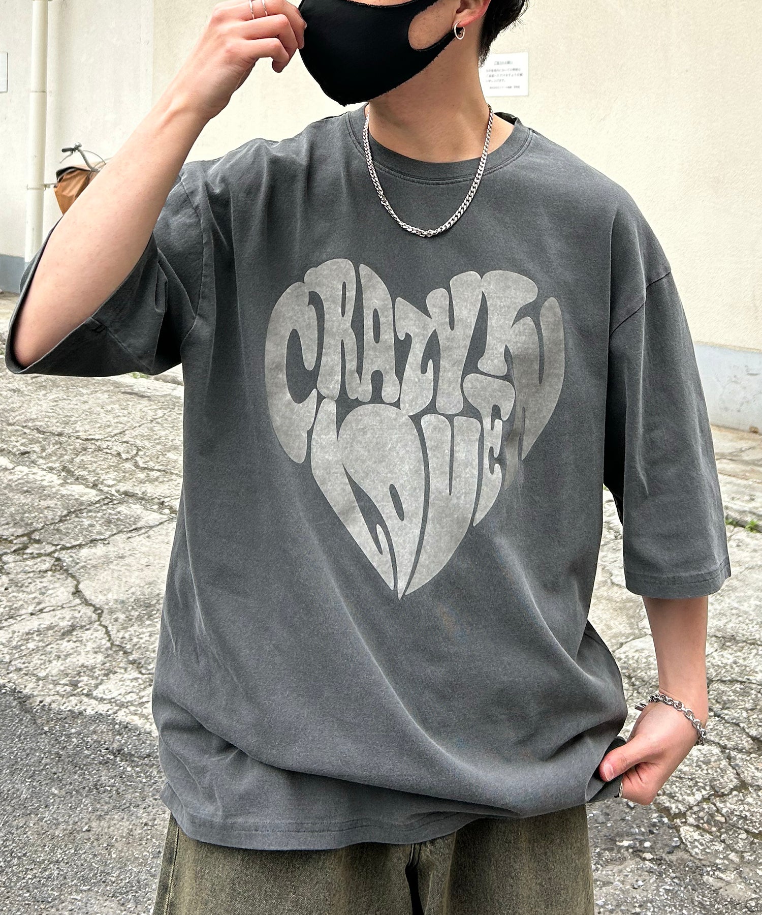 ヴィンテージライク ピグメント加工 アメカジ風 レトロプリント ロックTシャツ
