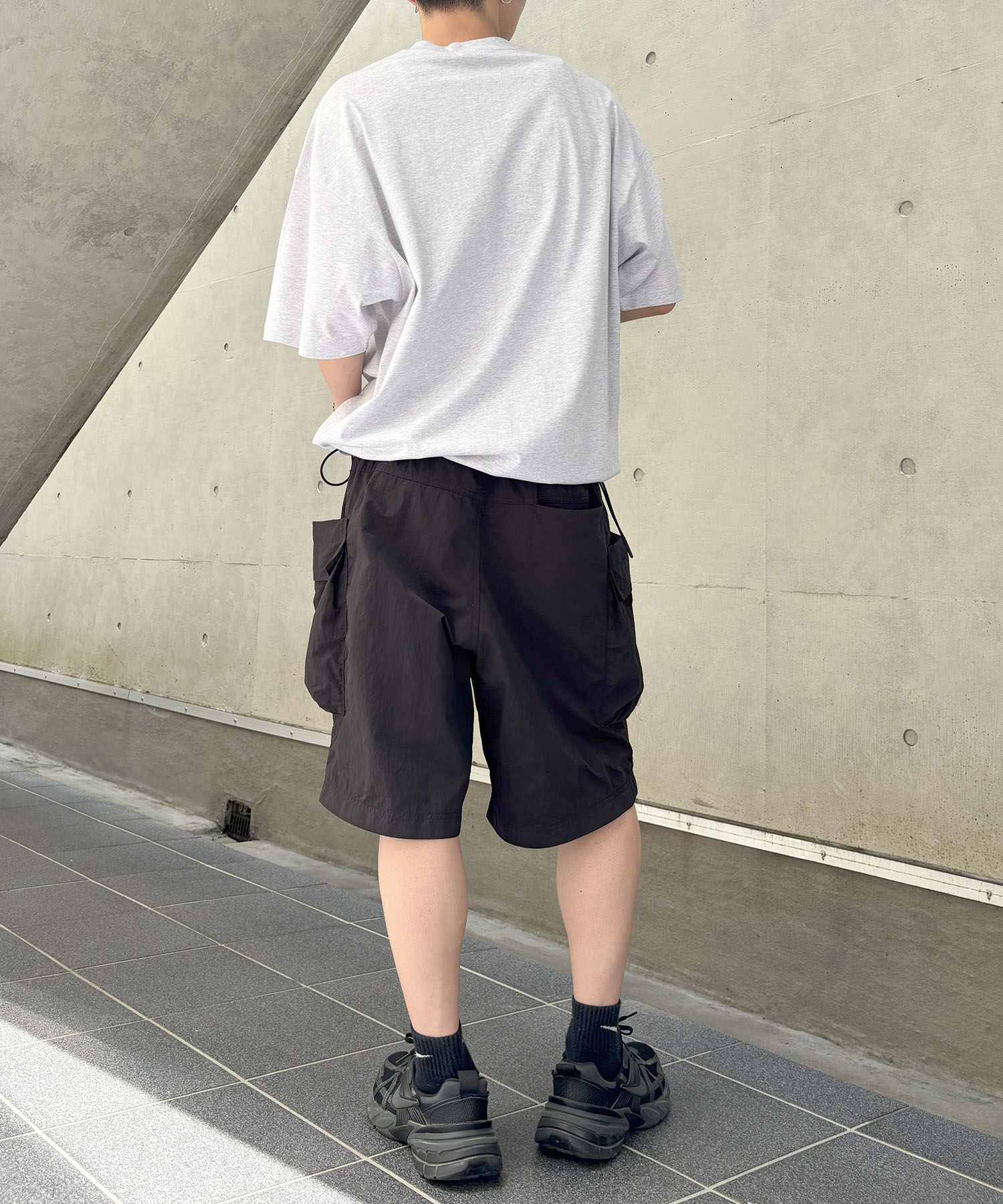 25SS ヘンリーネック ドローコード 半袖Tシャツ