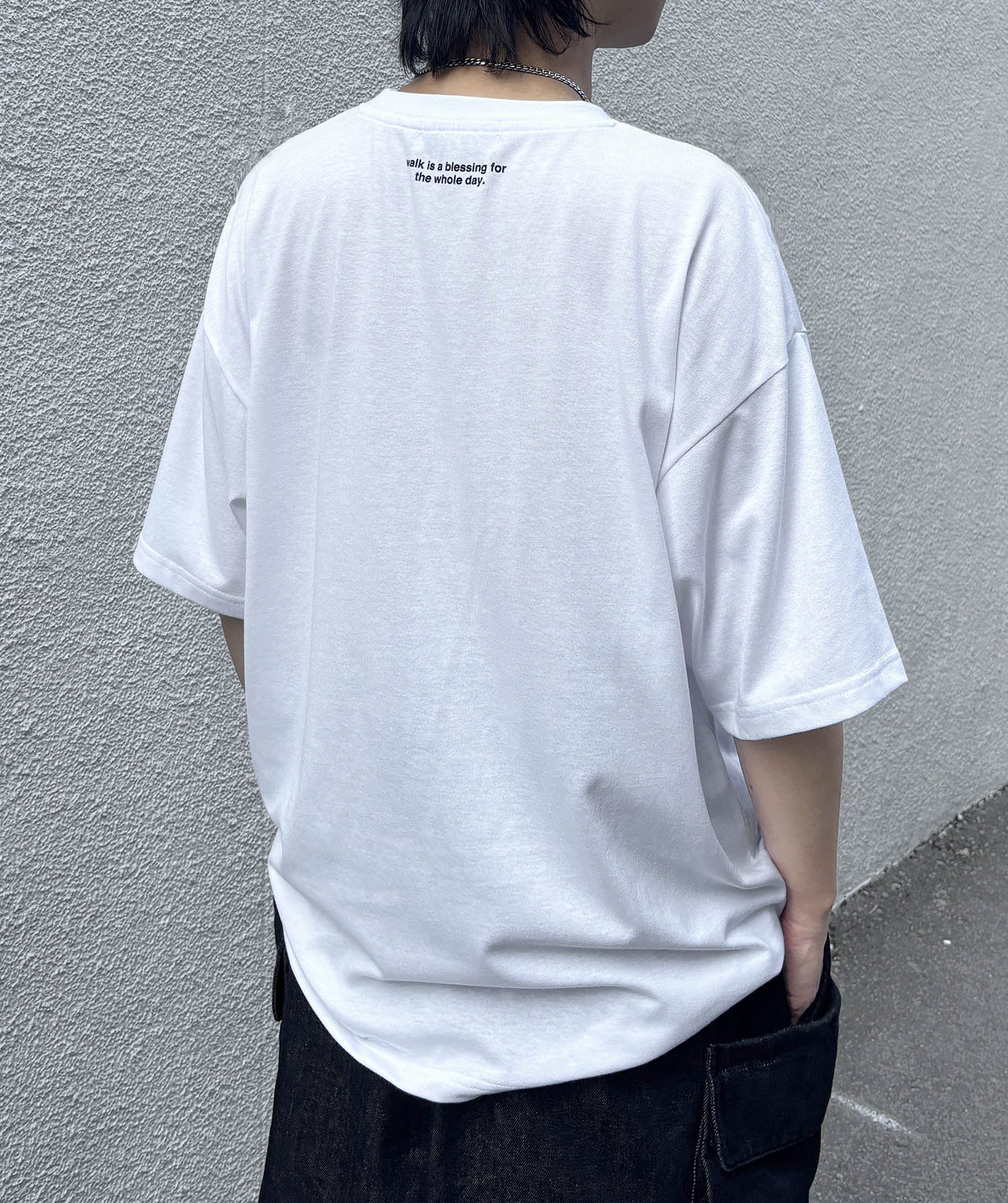 25SS 新柄追加 ワンポイント刺繍ロゴ ヒゲオジ / デイリーウォーキング ビッグシルエット半袖Tシャツ