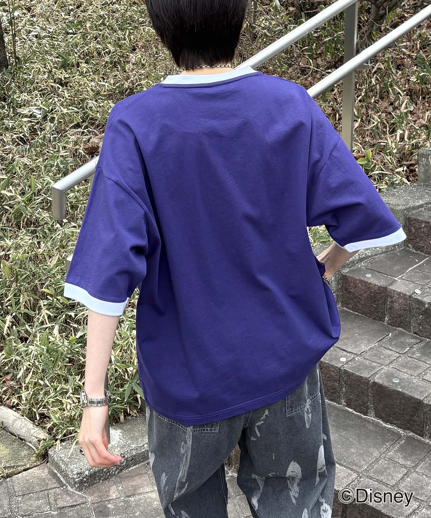 25SS Disney ヴィンテージライクプリント グーフィー リンガー半袖Tシャツ