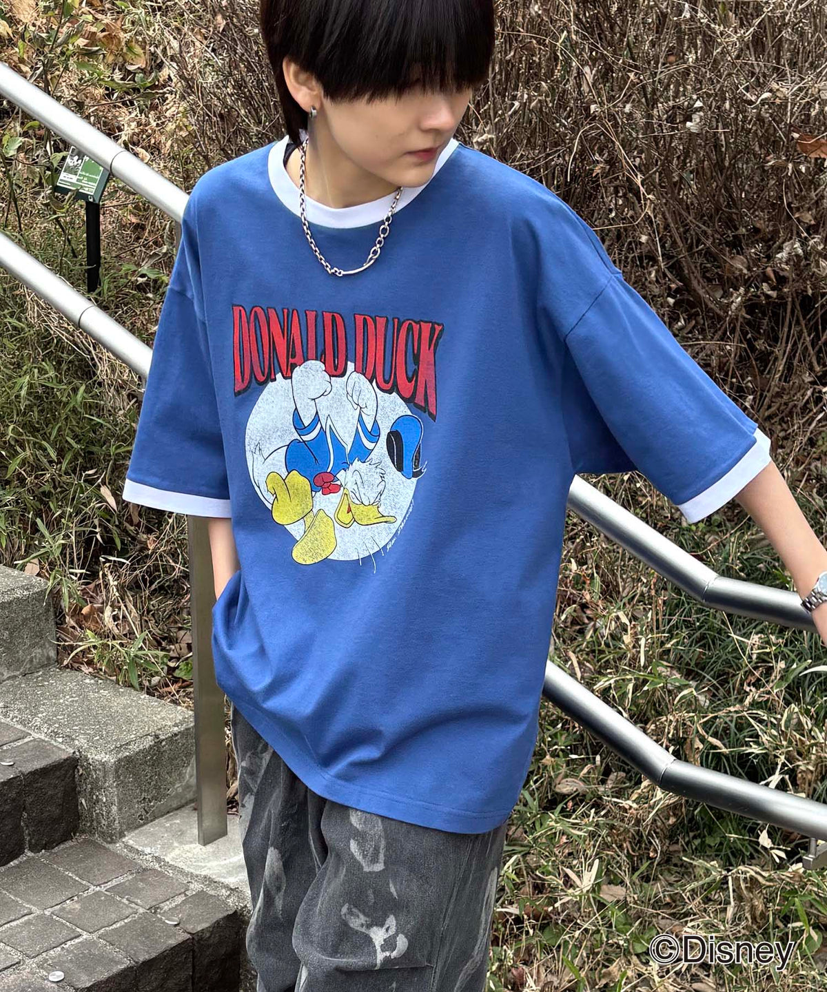 25SS Disney ヴィンテージライクプリント ドナルド リンガー半袖Tシャツ