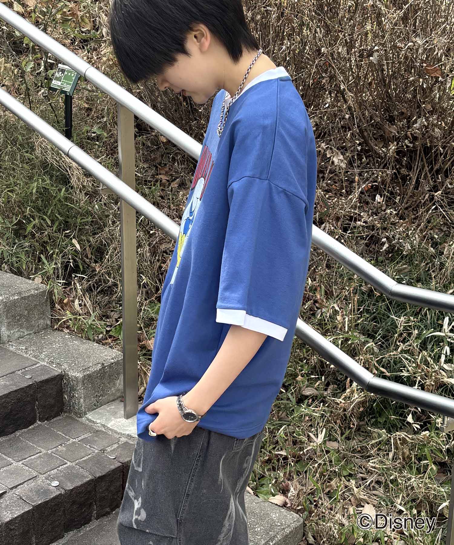 25SS Disney ヴィンテージライクプリント ドナルド リンガー半袖Tシャツ