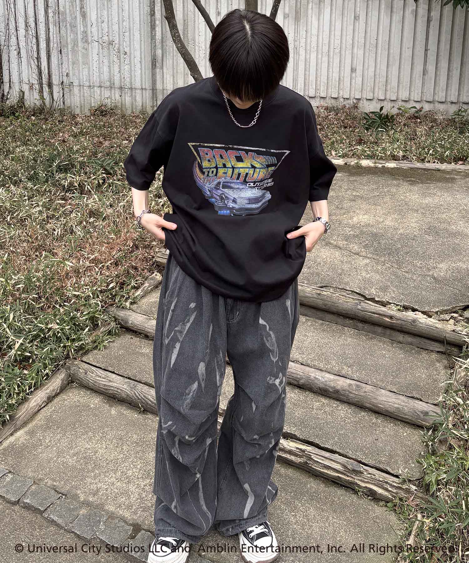 25SS【Back To The Future / バックトゥザフューチャー】retro movie ヴィンテージライク レトロ映画半袖Tシャツ