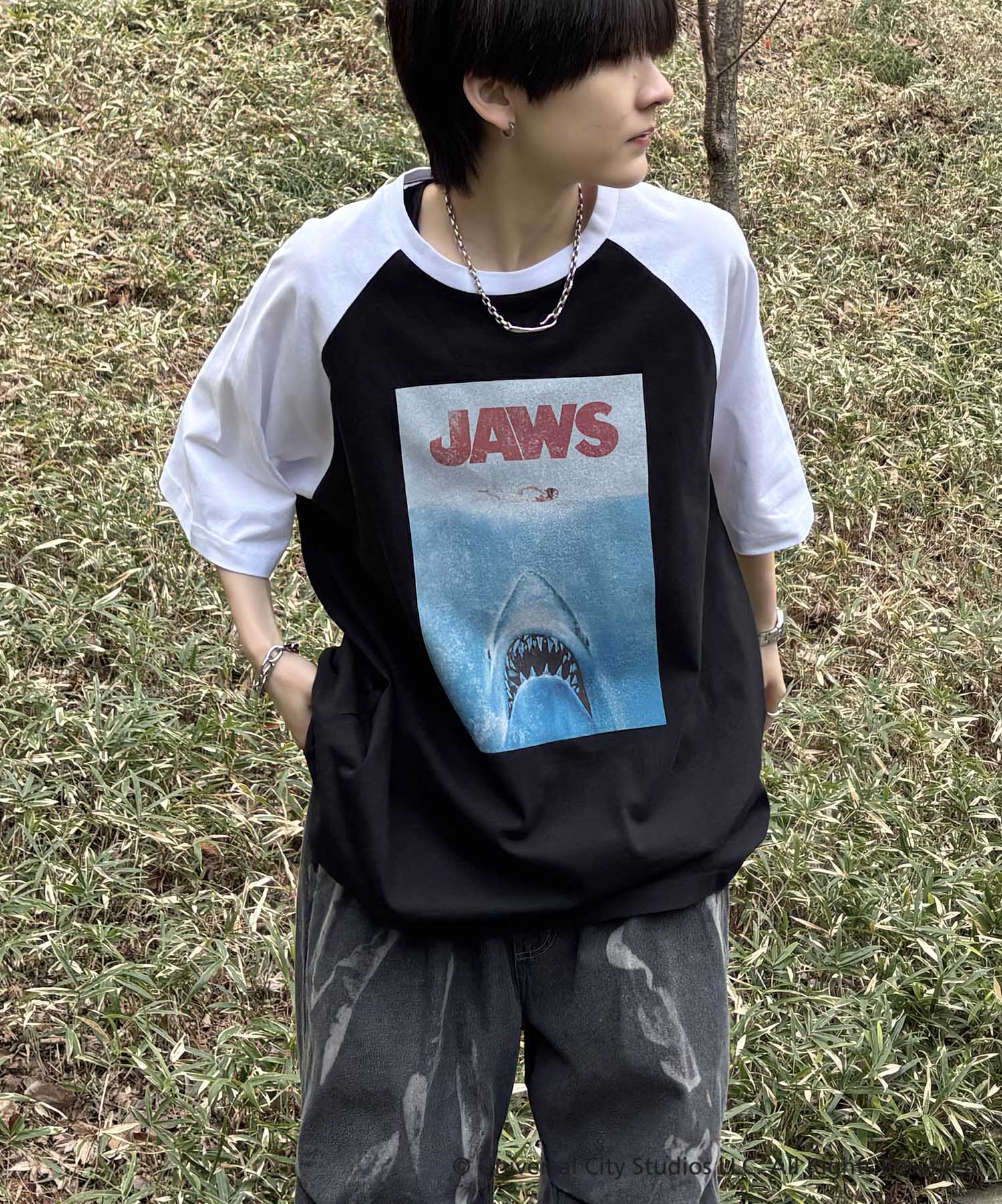 25SS【JAWS / ジョーズ】retro movie ヴィンテージライク レトロ映画半袖Tシャツ
