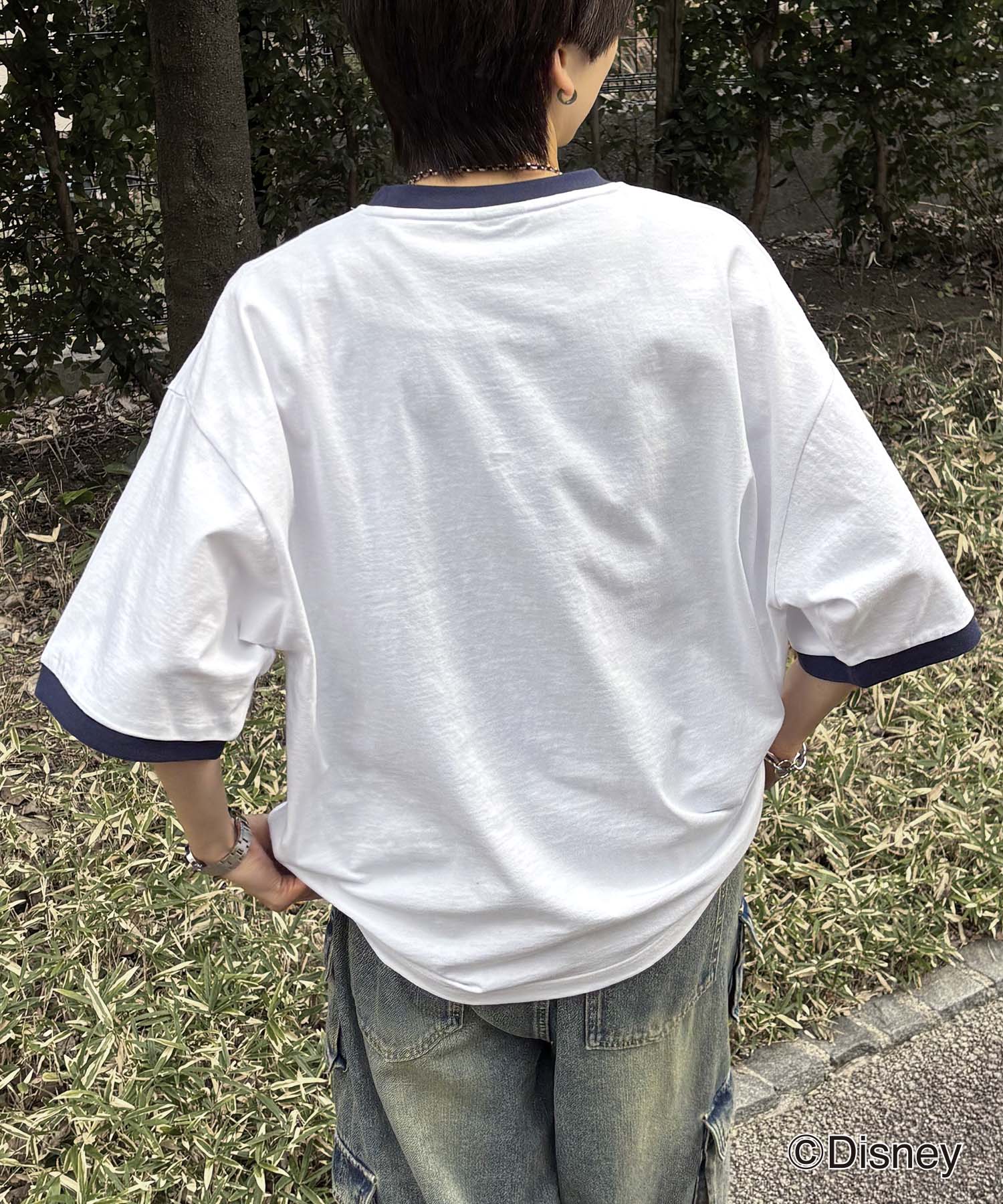 25SS Disney ヴィンテージライクプリント グーフィー リンガー半袖Tシャツ