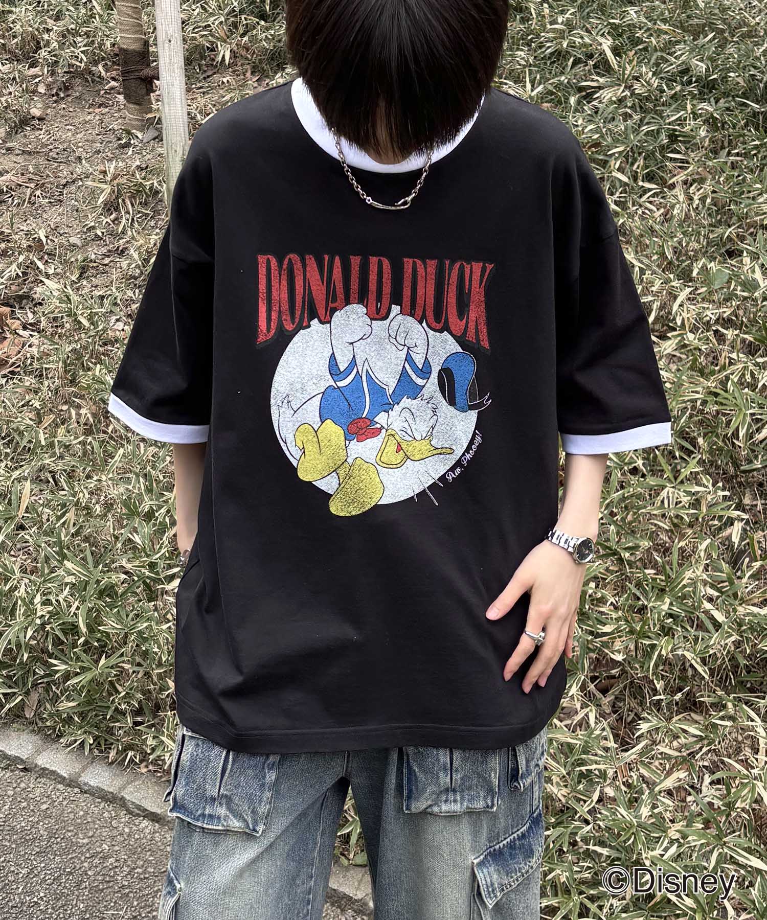 25SS Disney ヴィンテージライクプリント ドナルド リンガー半袖Tシャツ