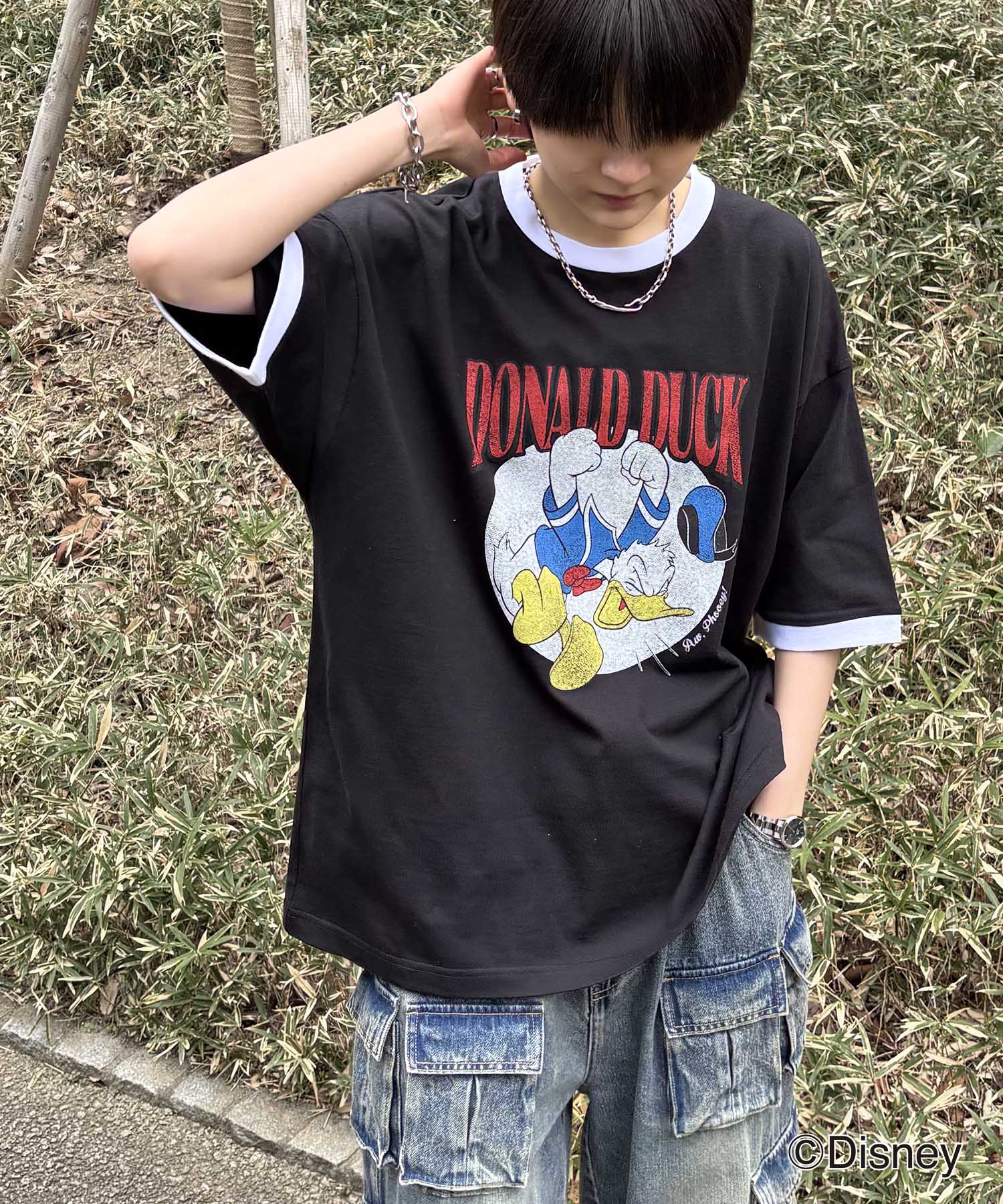 25SS Disney ヴィンテージライクプリント ドナルド リンガー半袖Tシャツ