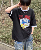 25SS Disney ヴィンテージライクプリント ドナルド リンガー半袖Tシャツ