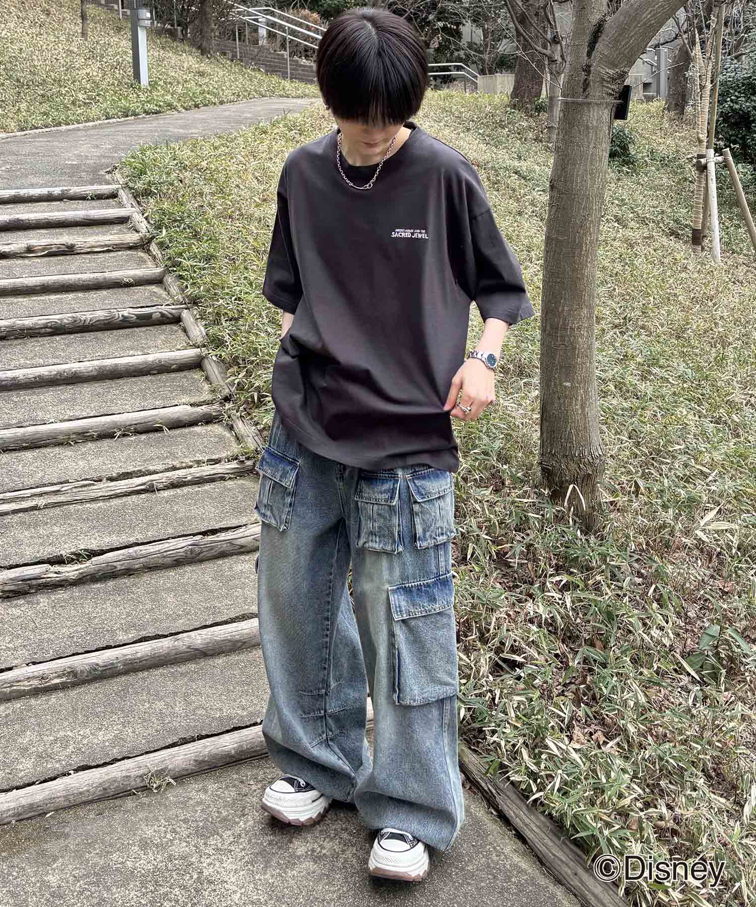 25SS Disney ヴィンテージライクプリント ミッキー ポスタープリント半袖Tシャツ